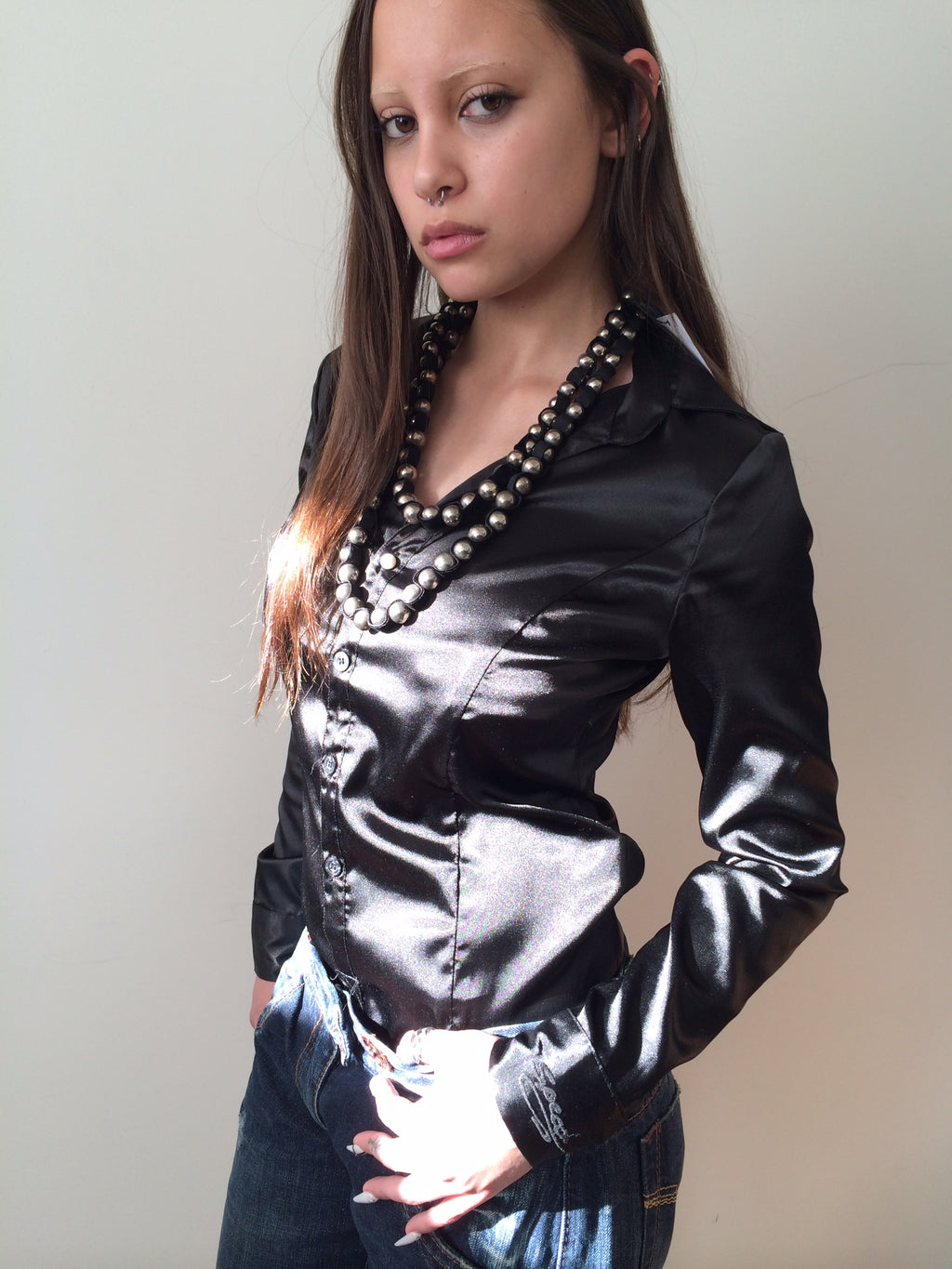 specchio satin bodysuit