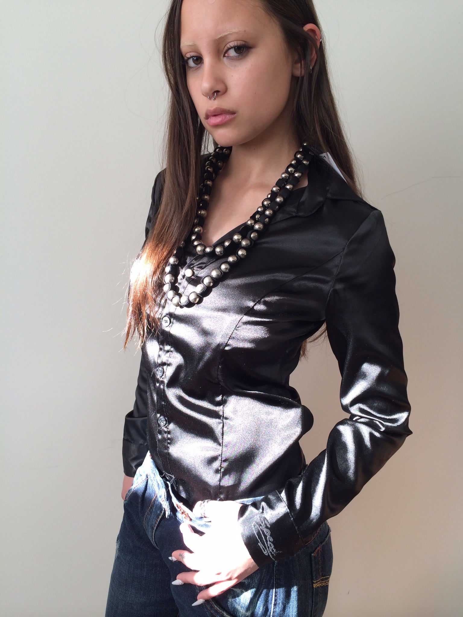 specchio satin bodysuit