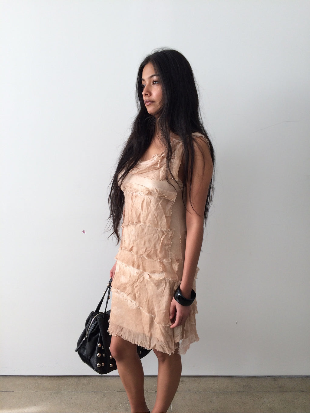 vintage silk layered italian pink dress