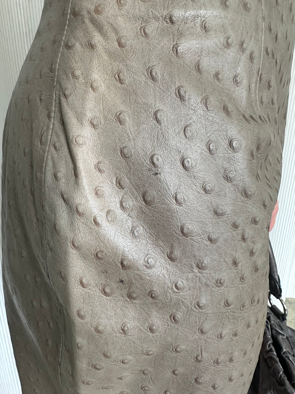 nwt italian ostrich print leather skirt