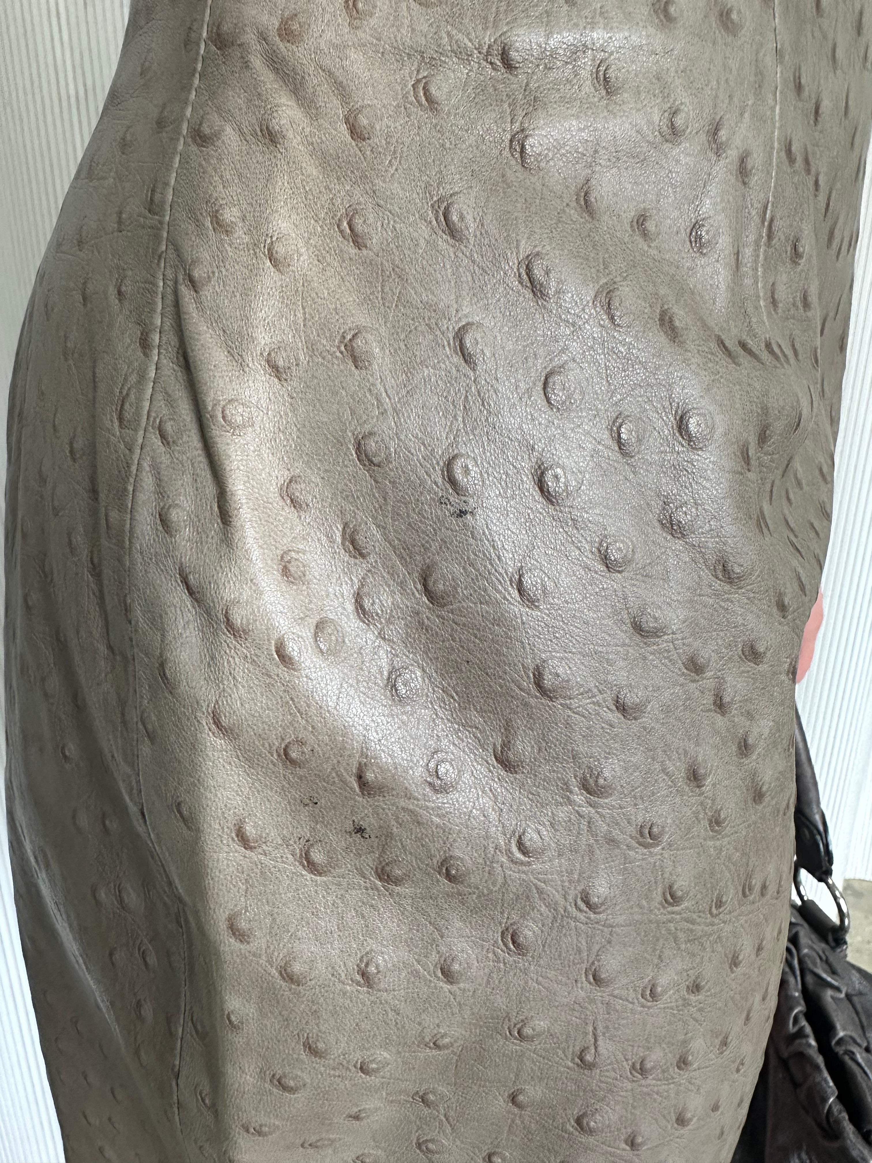 nwt italian ostrich print leather skirt