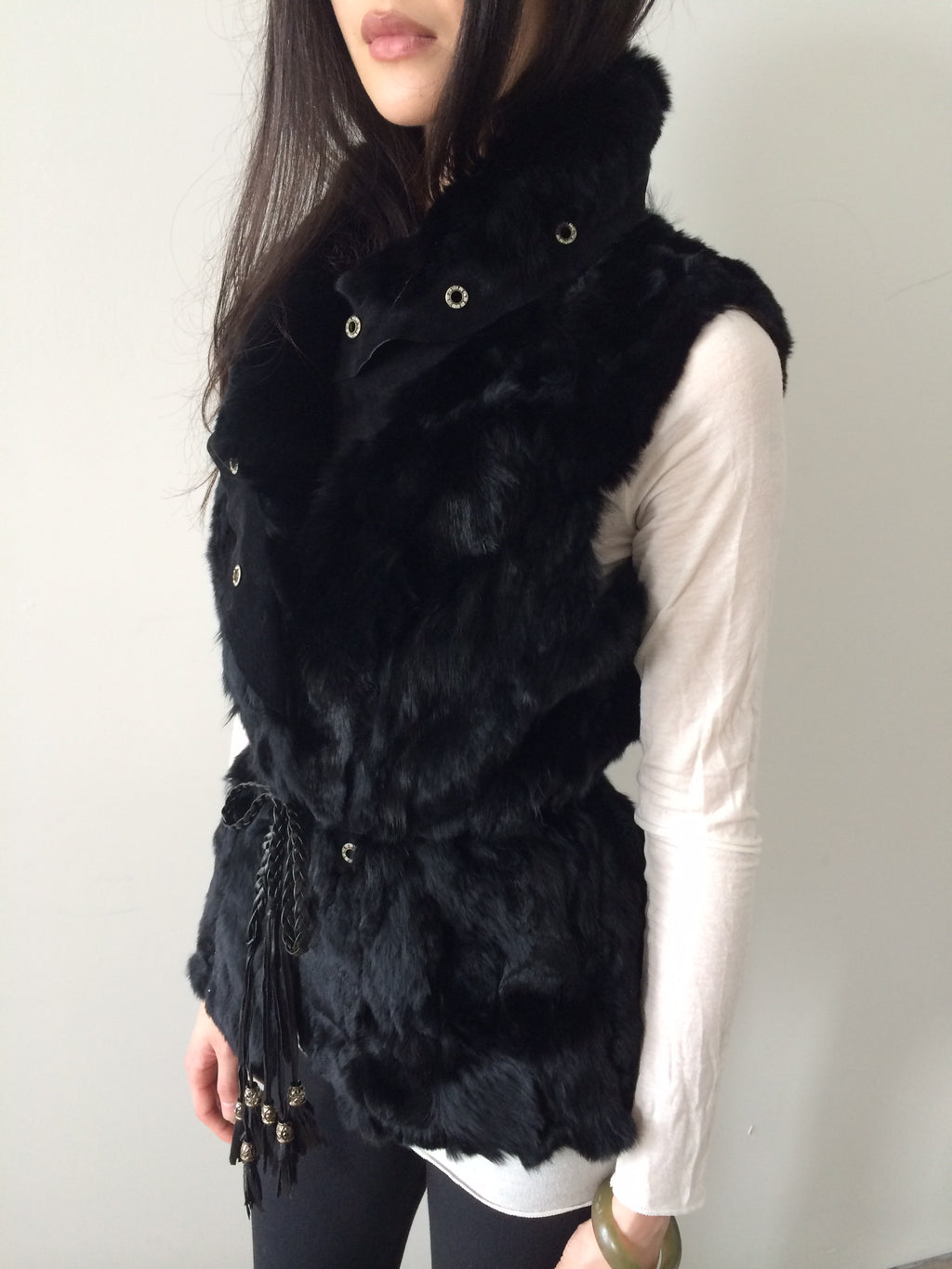 french brand rabbit fur vest
