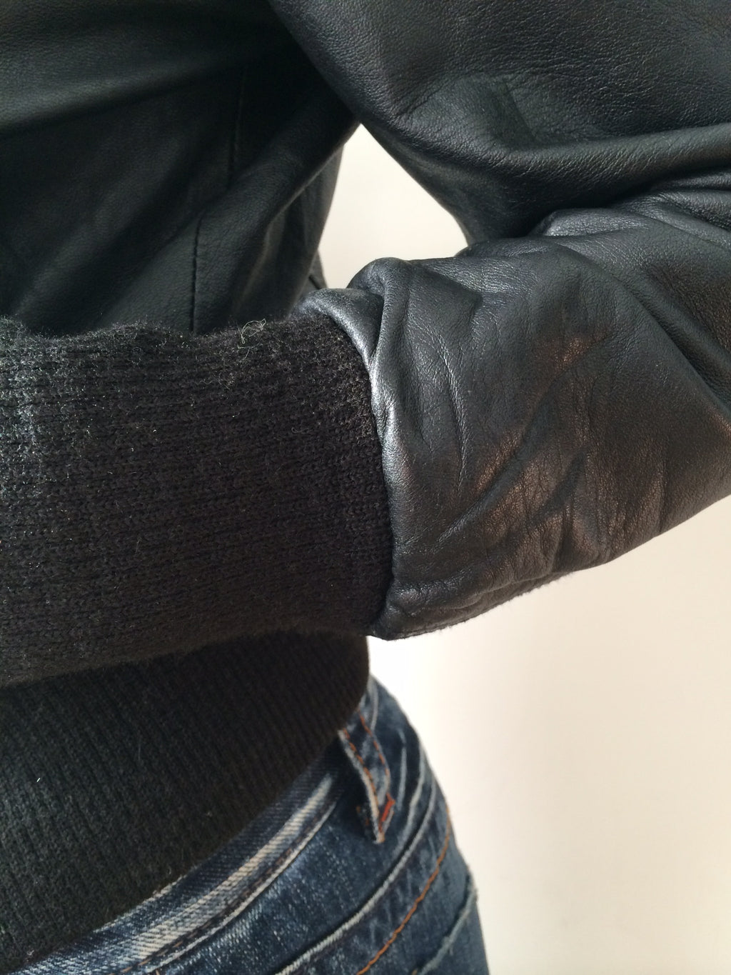 specchio leather bomber