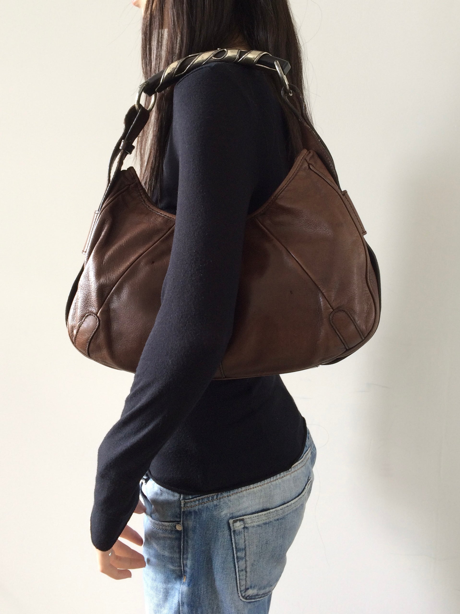 yves saint laurent brown silver handle mombasa