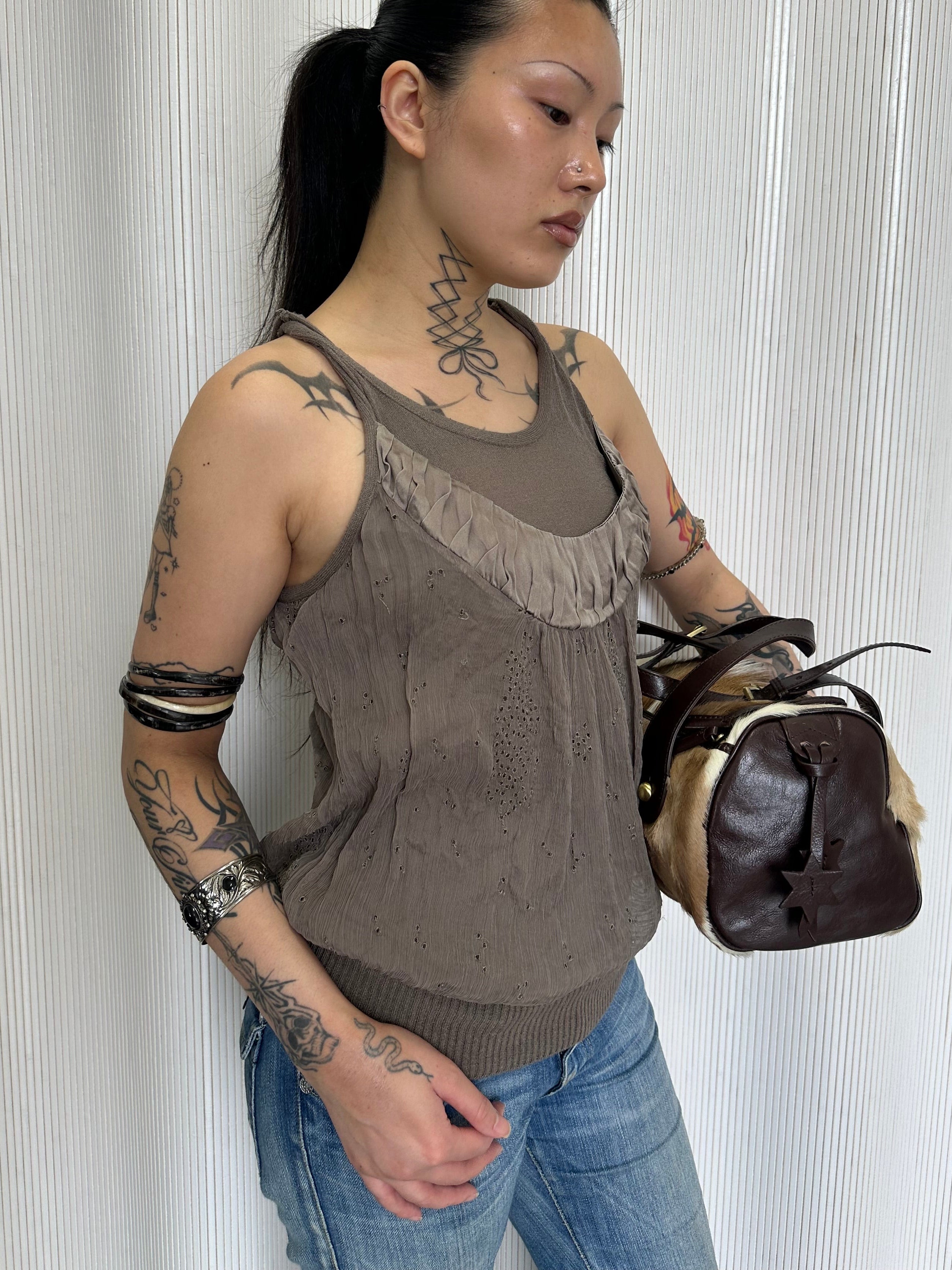 cristinaeffe silk slouchy tank top made in italy
