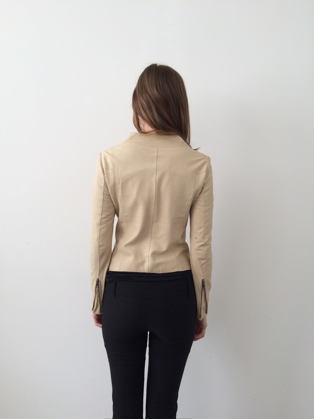 le ciel bleu goat leather jacket