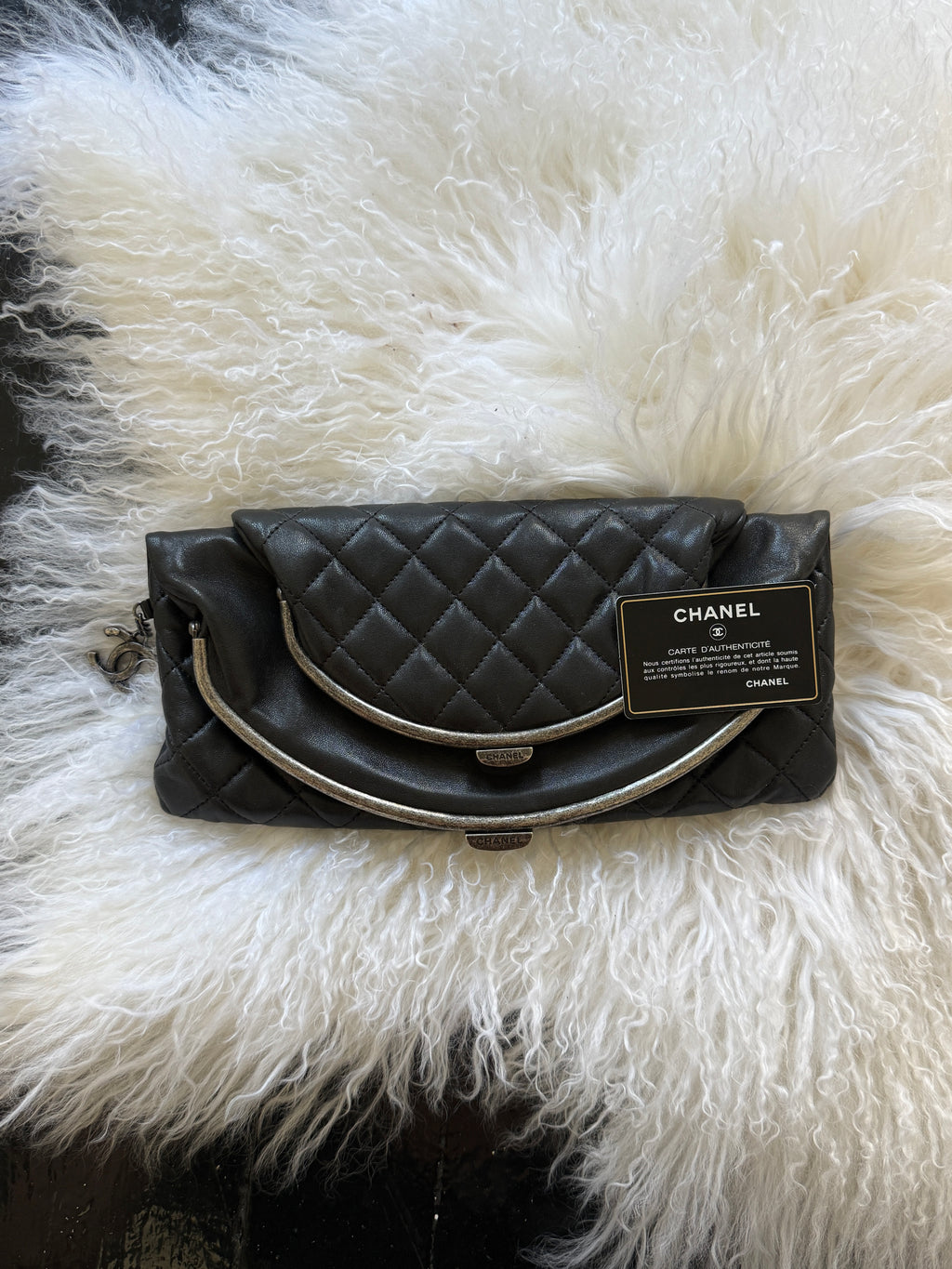 F/W 2015 Chanel Tabatiere Foldover Clutch