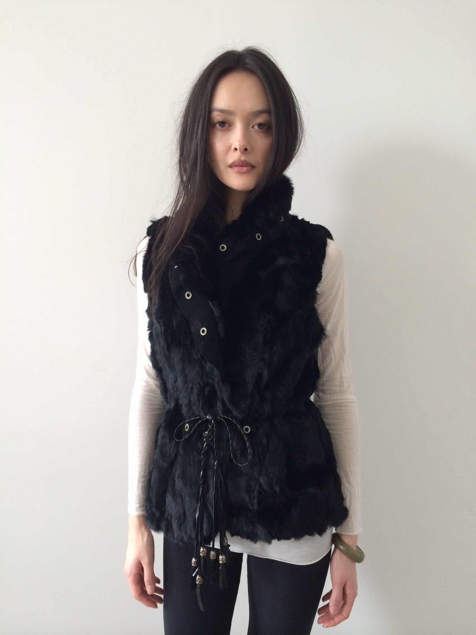 french brand rabbit fur vest