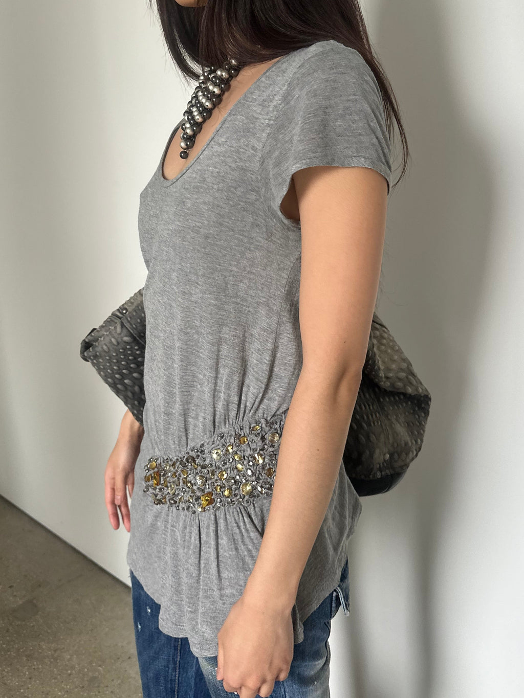 roberto cavalli asymmetrical slouchy top
