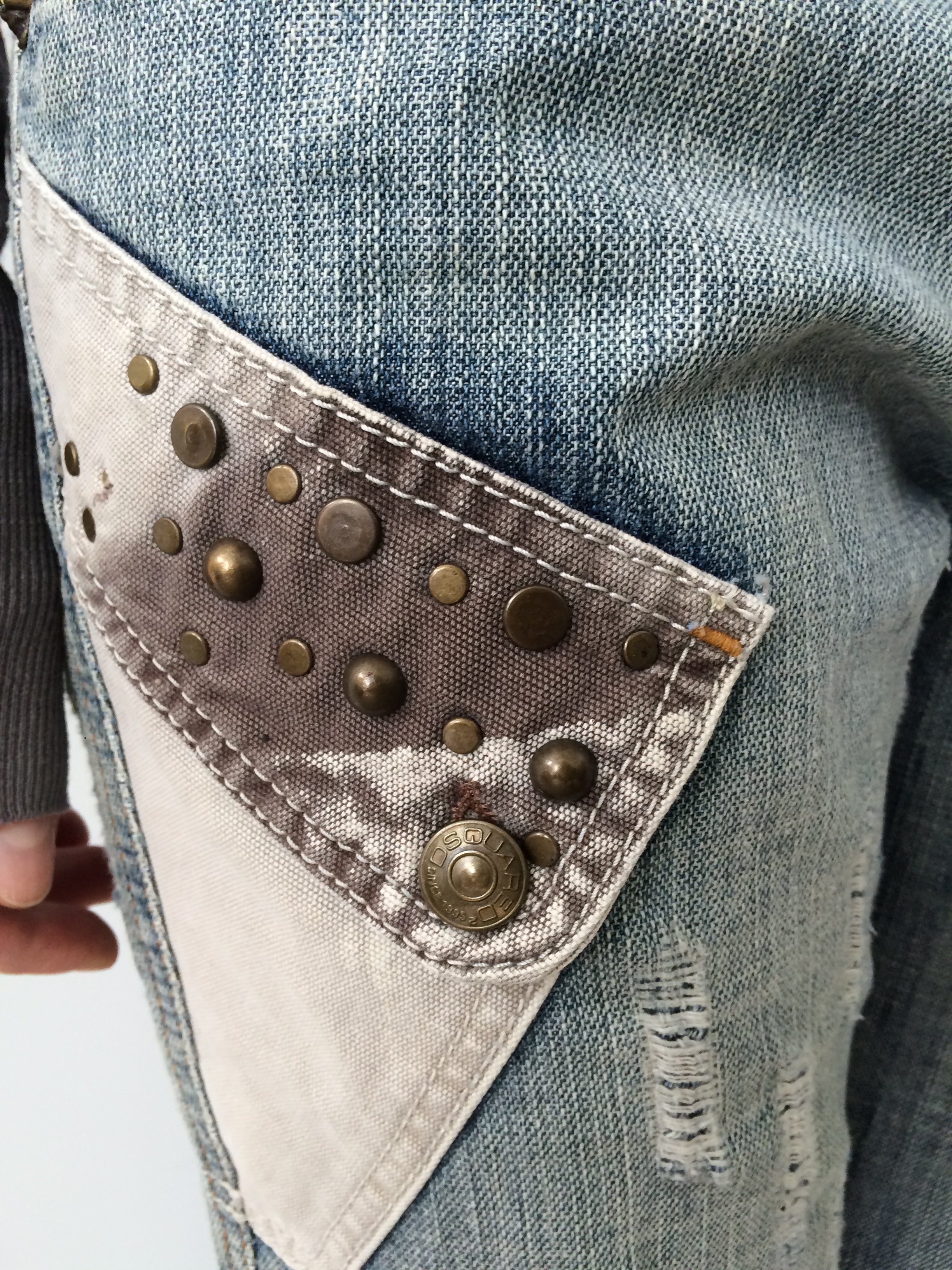 dsquared distressed light wash jeans