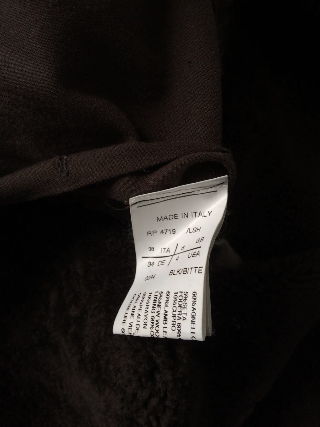 rick owens shearling jacket xs