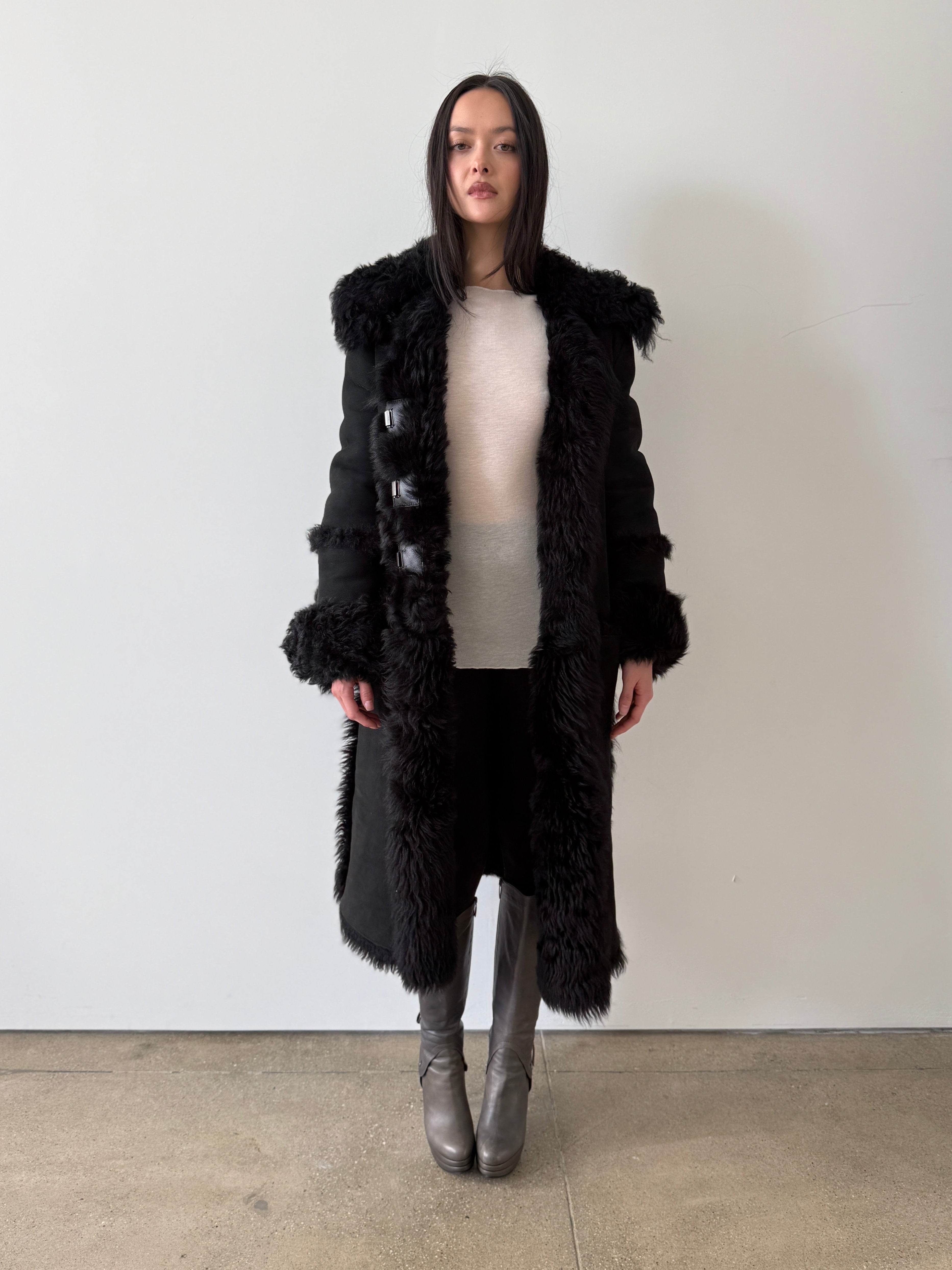 vintage gucci by tom ford era shearling coat