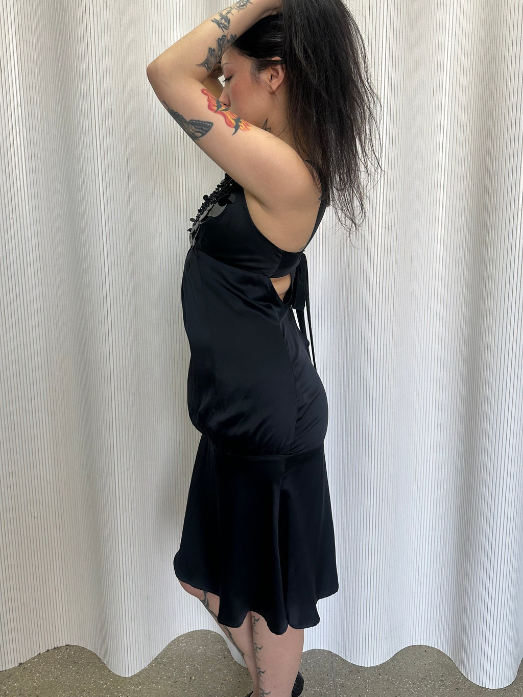 silk drop waist dress made in italy