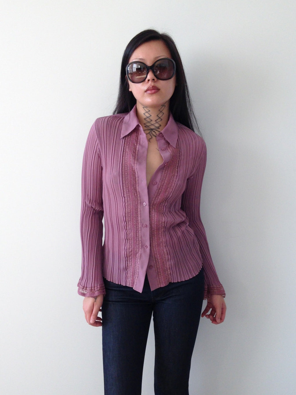 vintage pleated top