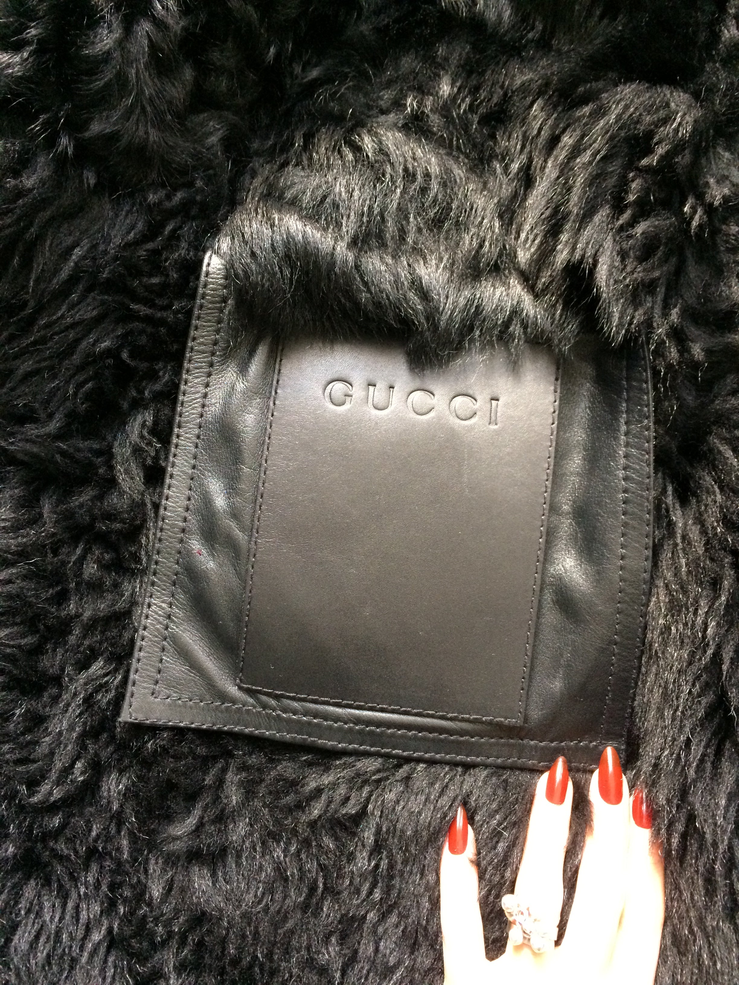 vintage gucci by tom ford era shearling coat