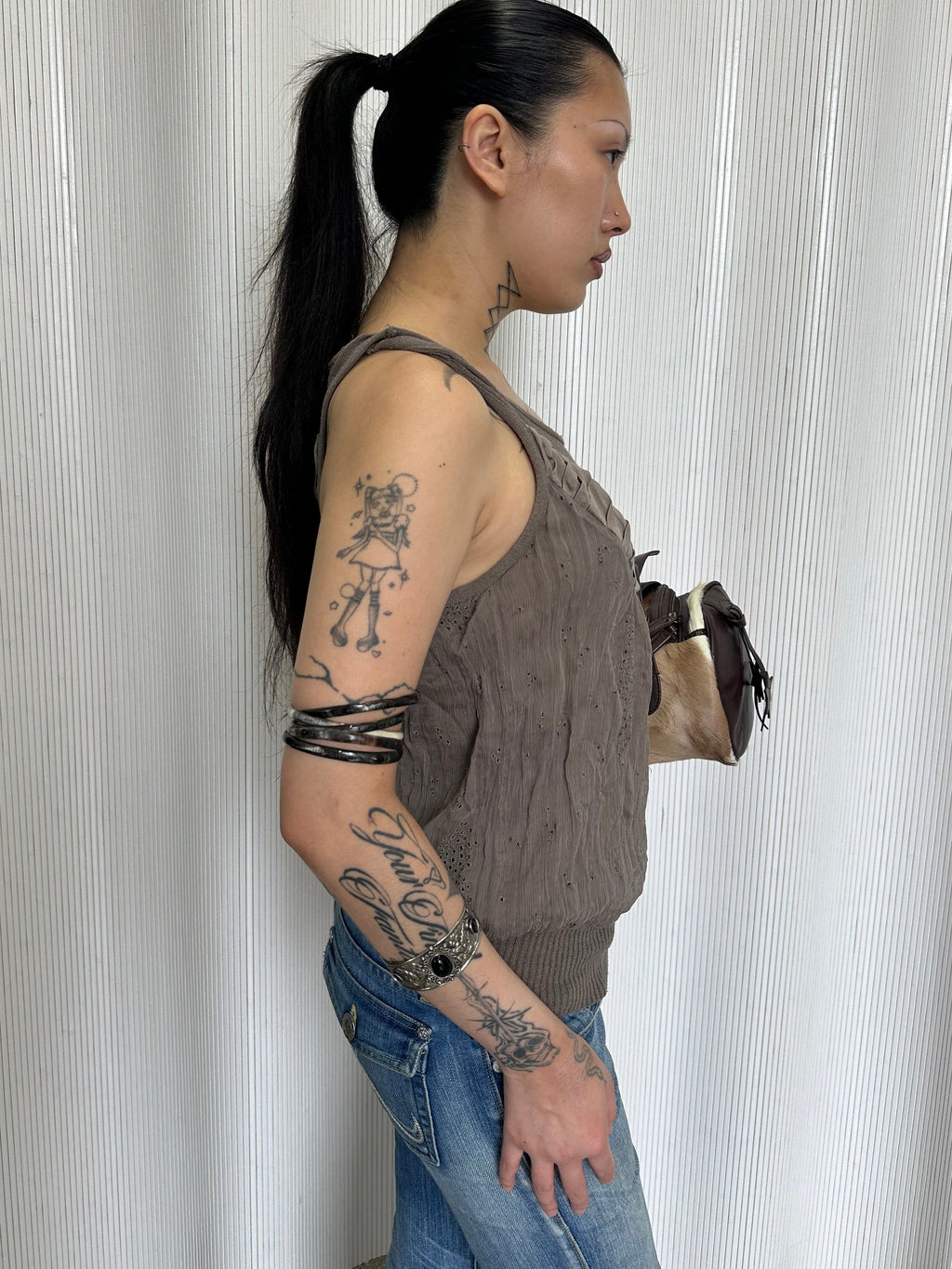 cristinaeffe silk slouchy tank top made in italy