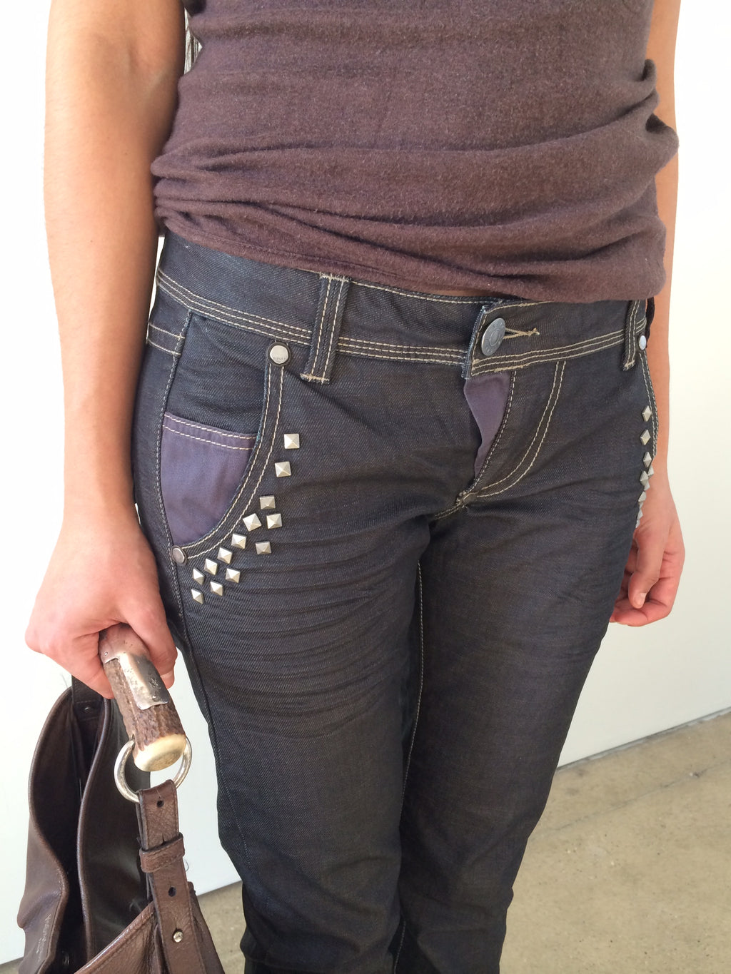 nwt studded italian brand slim fit jeans