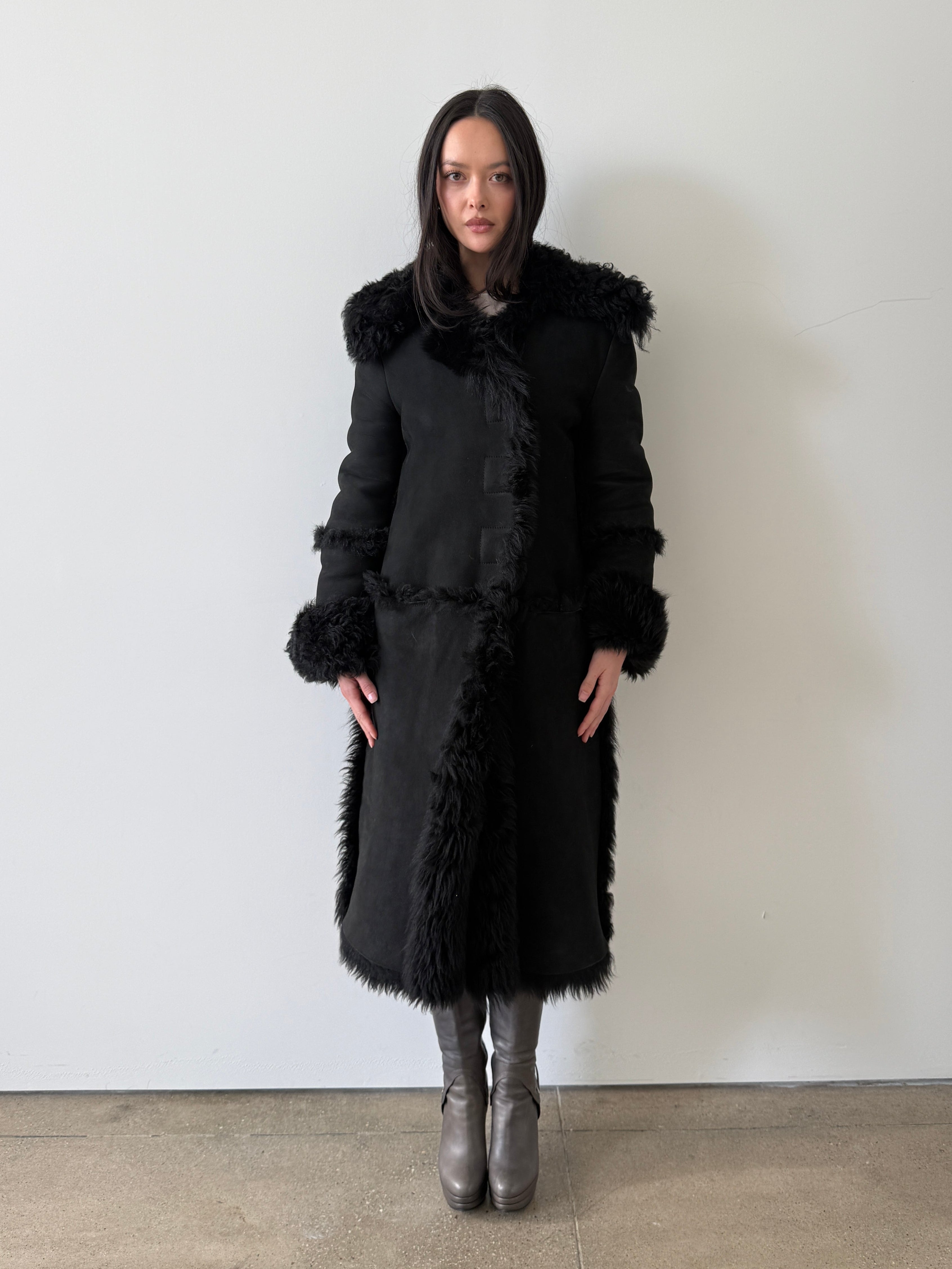 vintage gucci by tom ford era shearling coat