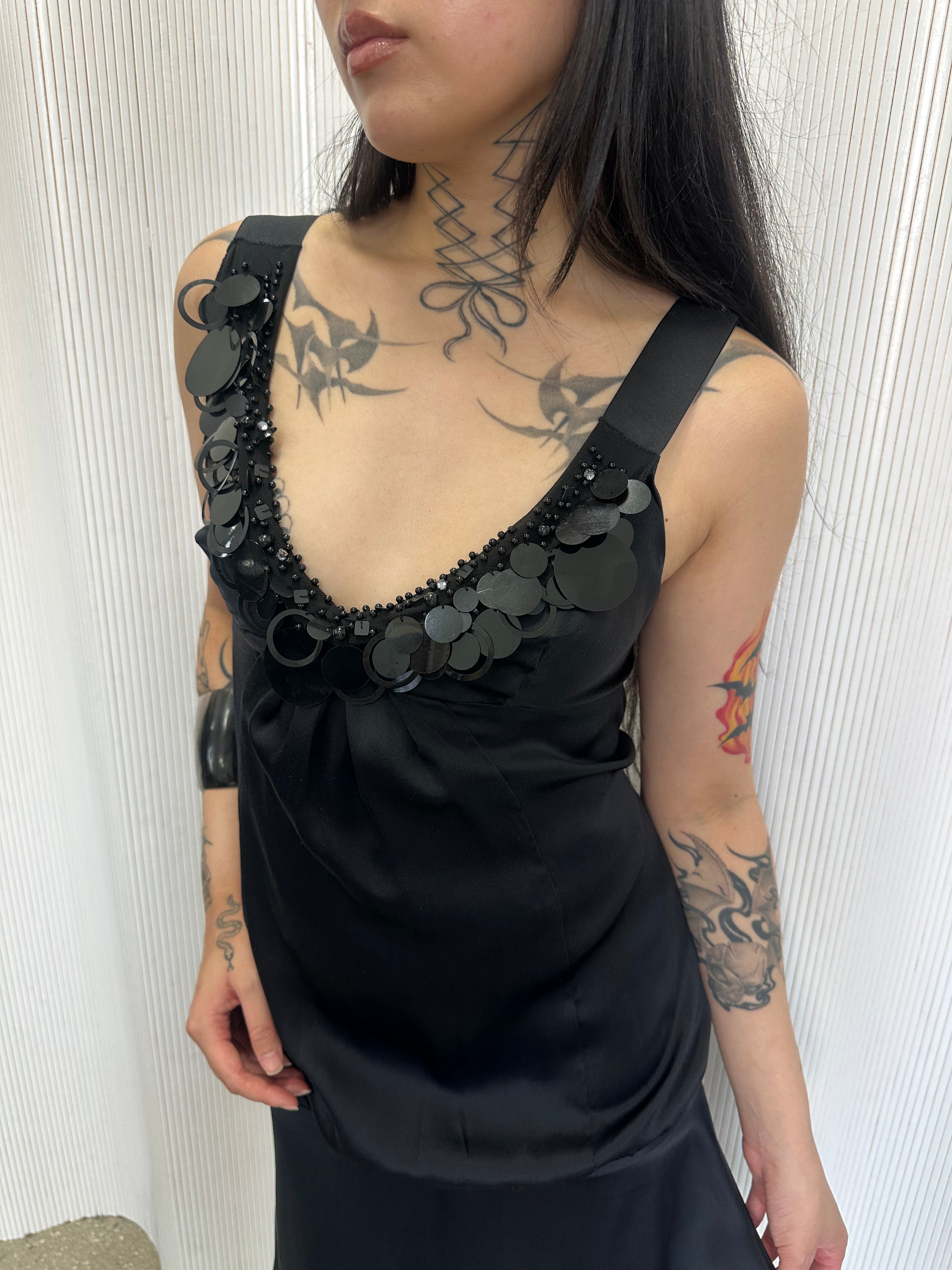 silk drop waist dress made in italy