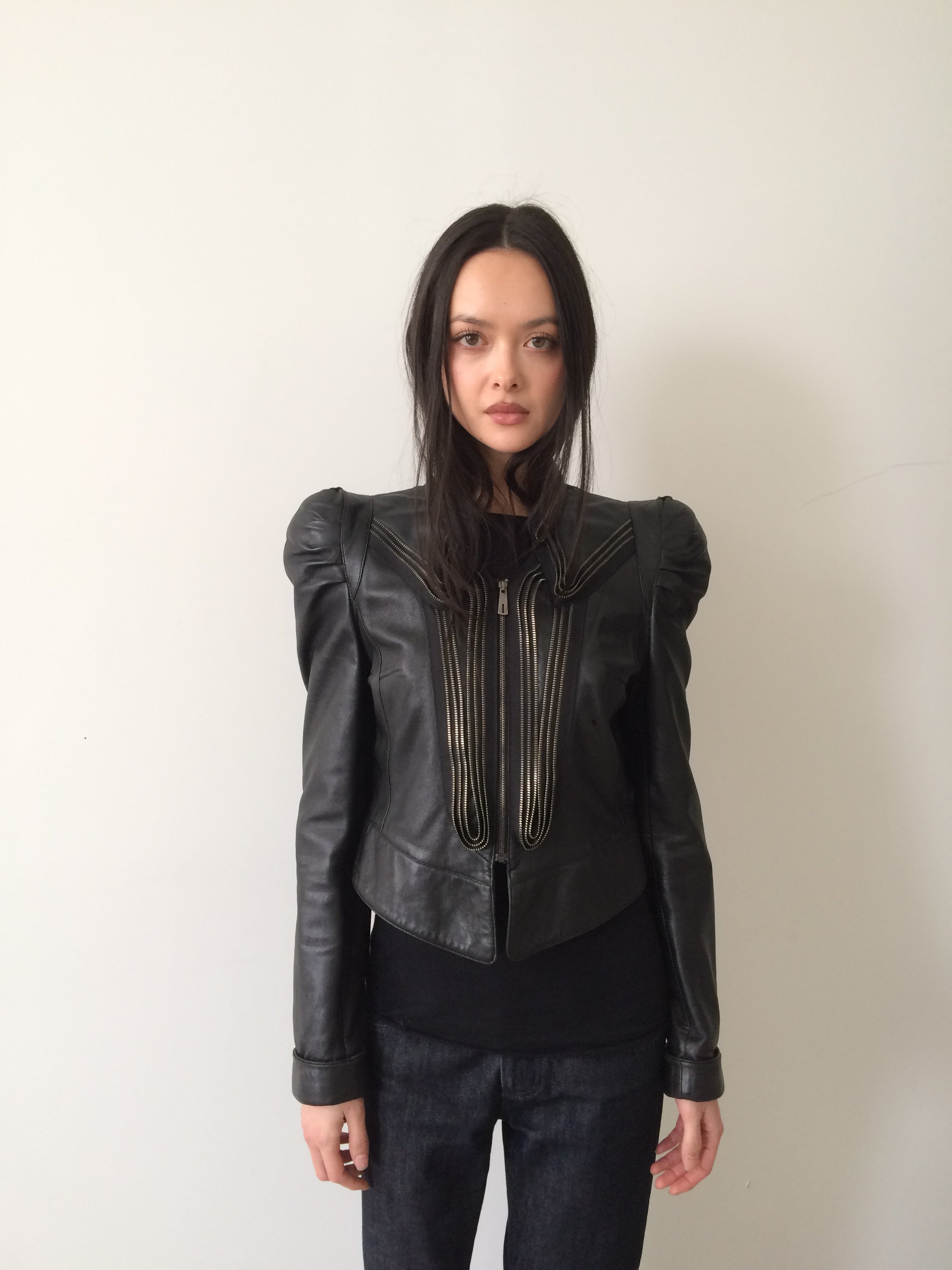 vintage ermanno scervino black zippered jacket
