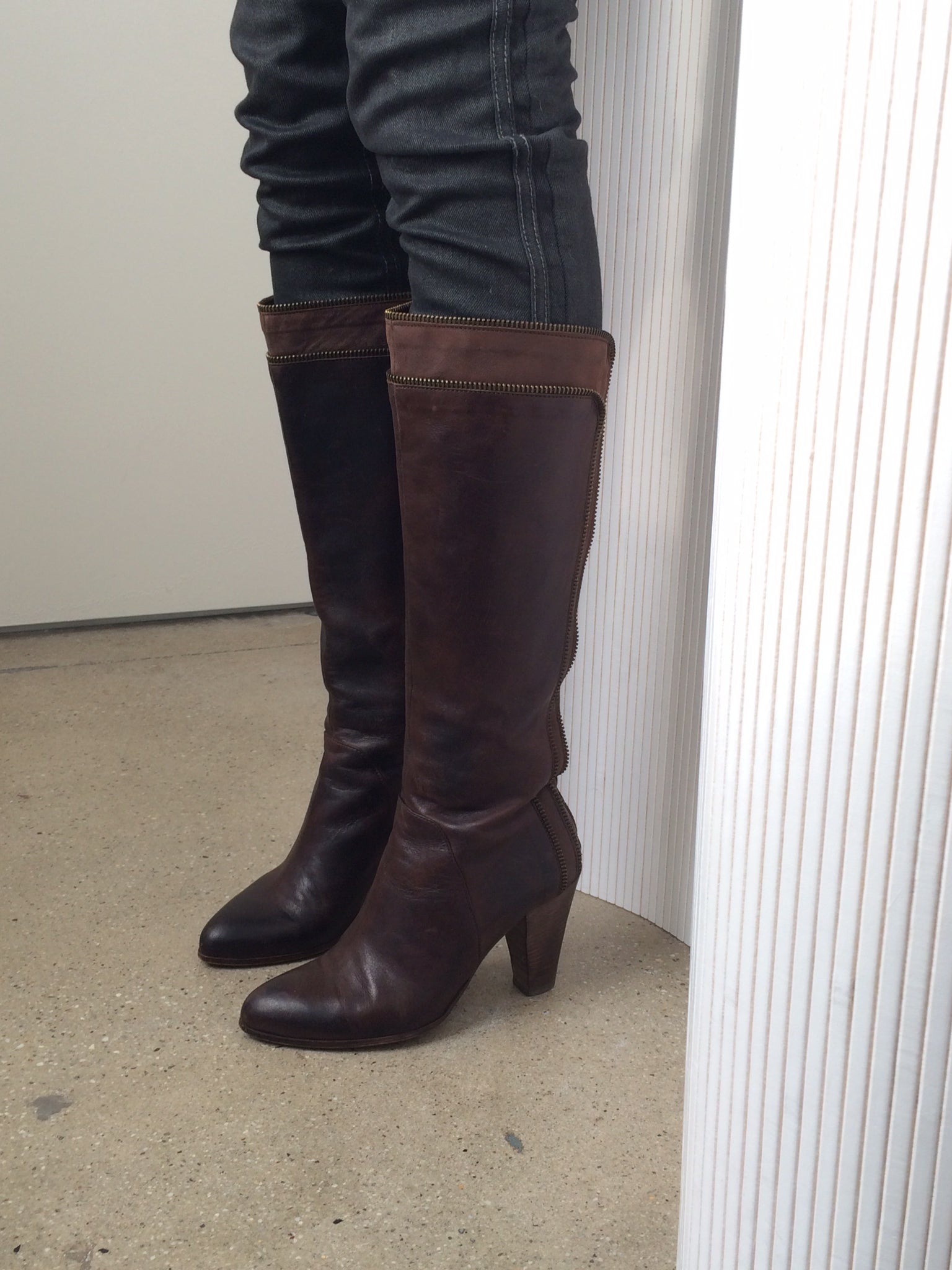 nolita brown leather boots size 37