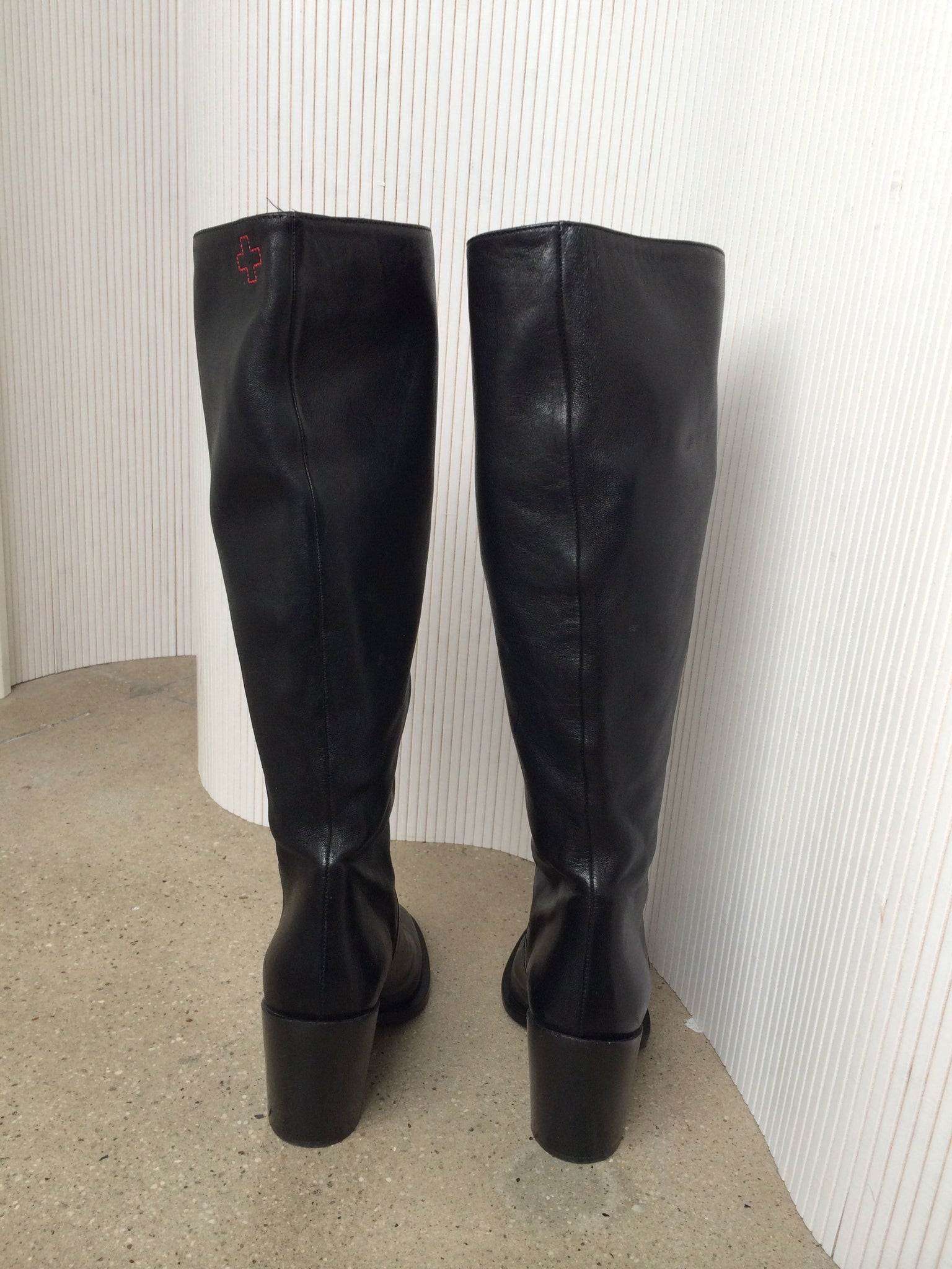 a.f. vandevorst black leather boots (38)