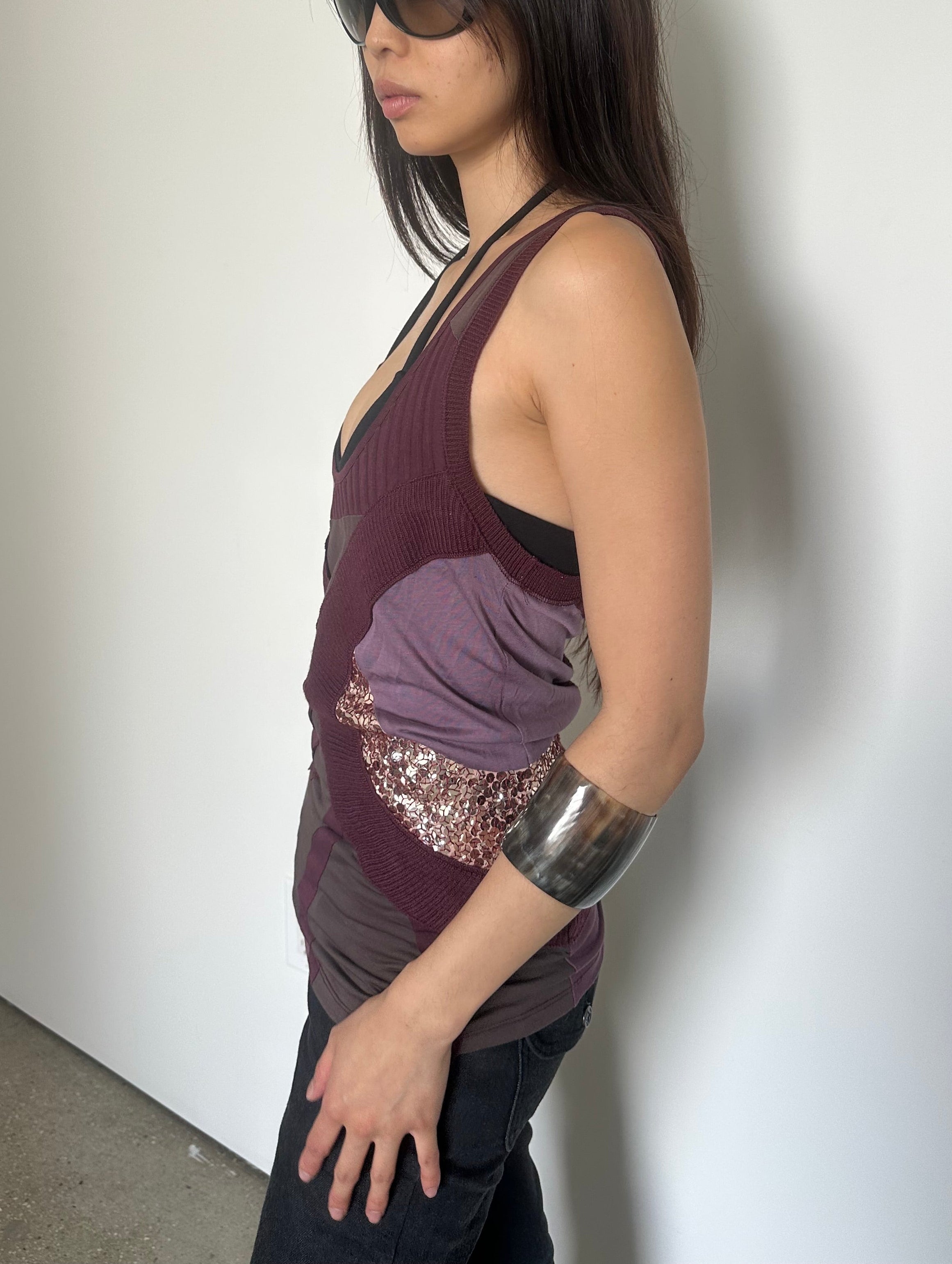 patrizia pepe sequin tank top