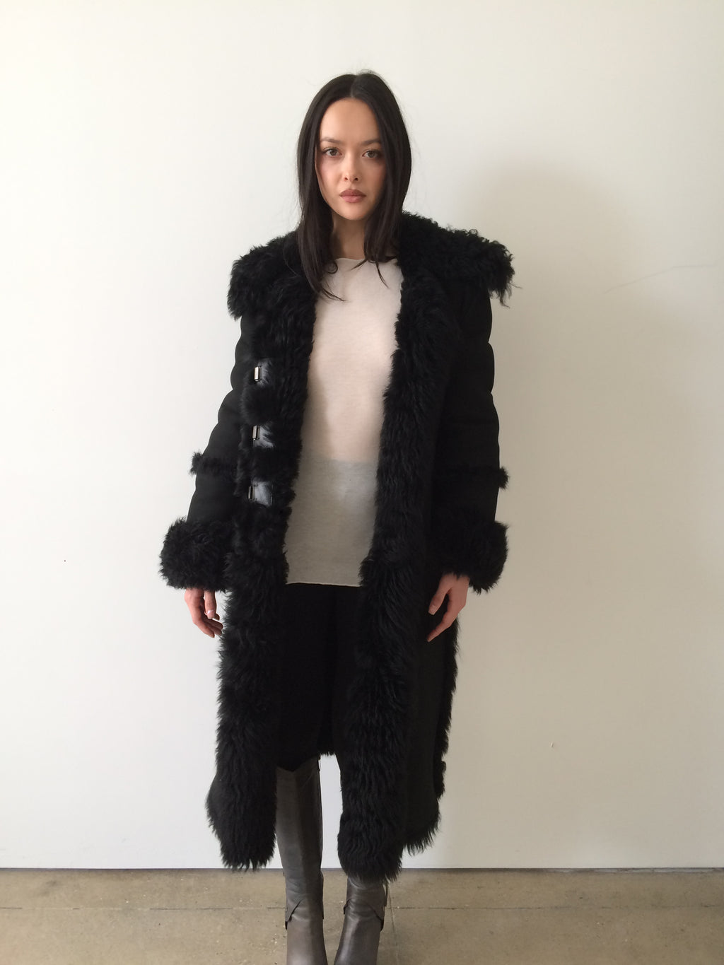 vintage gucci by tom ford era shearling coat