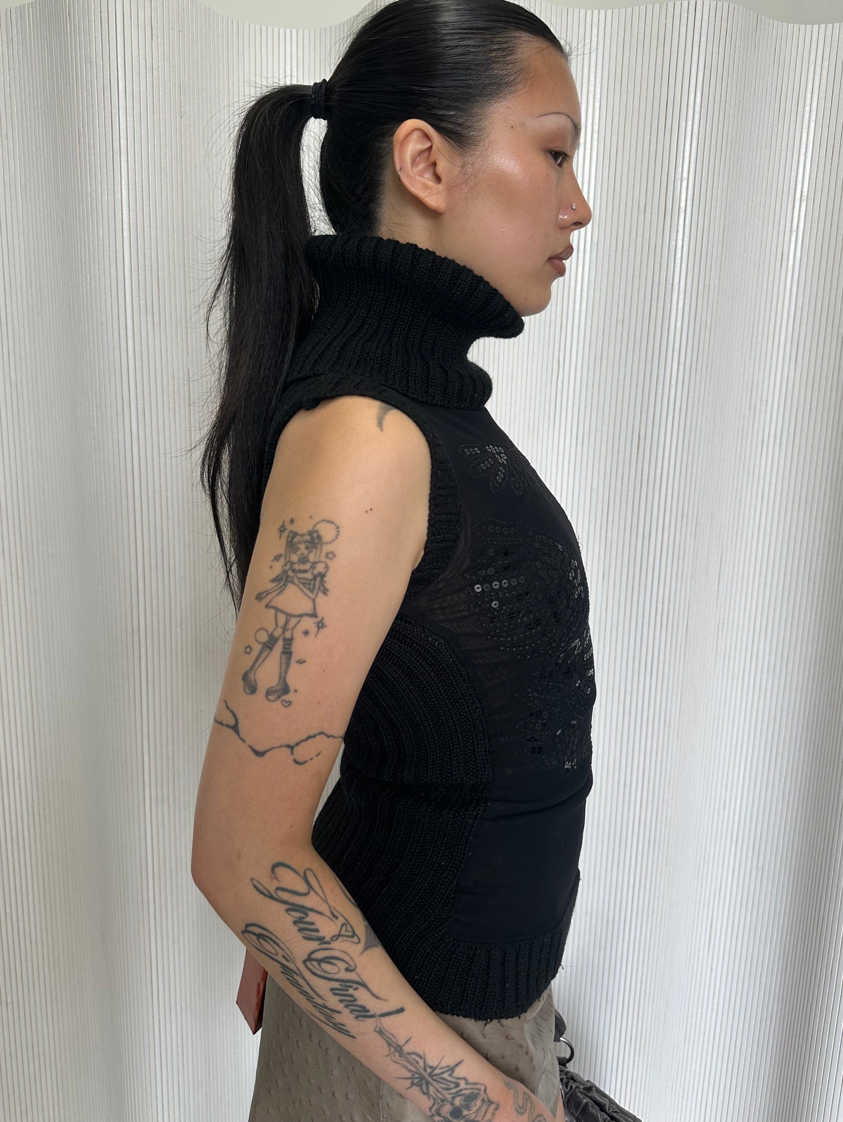cristinaeffe turtleneck sleeveless knit made in italy