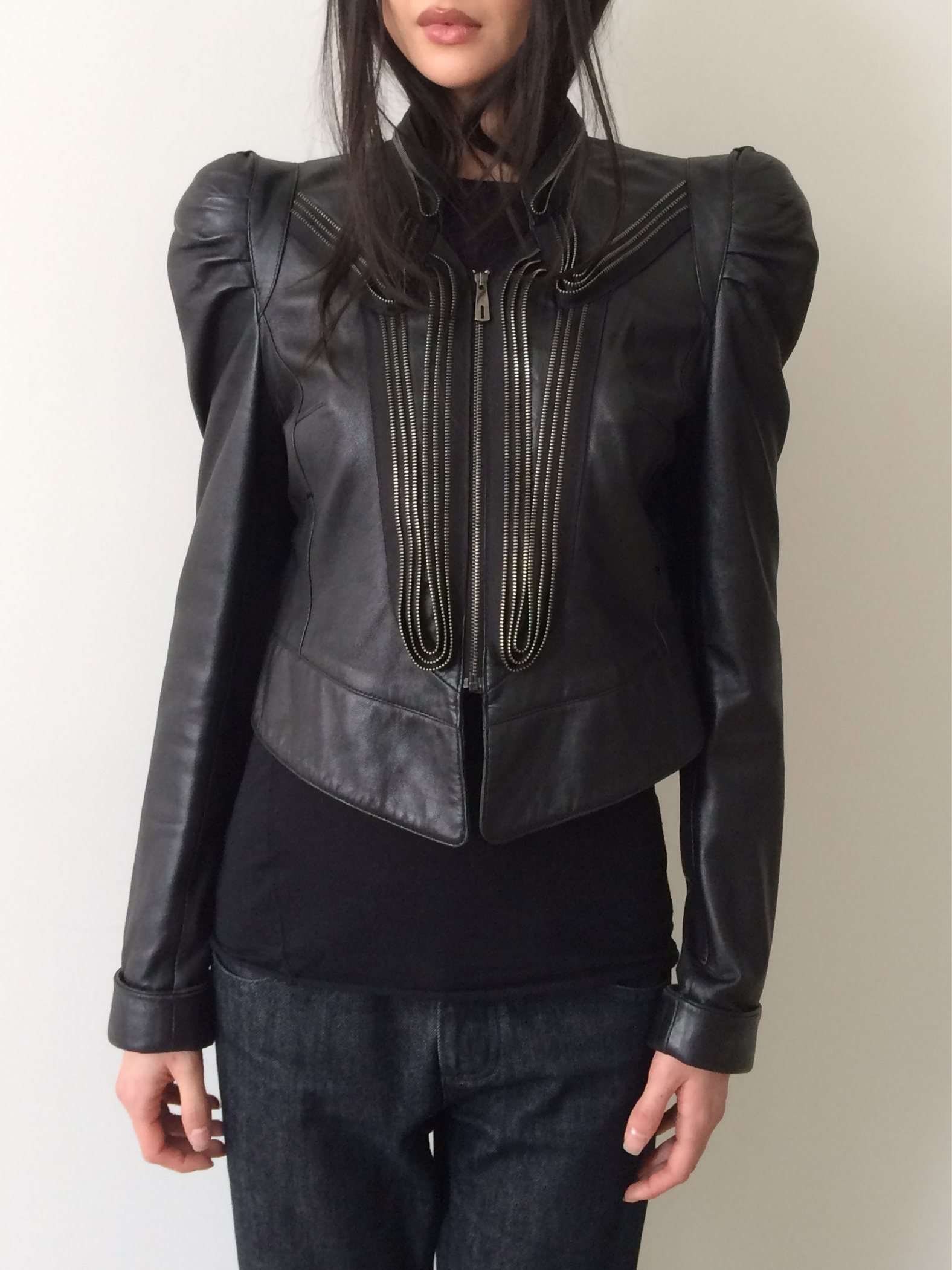 vintage ermanno scervino black zippered jacket
