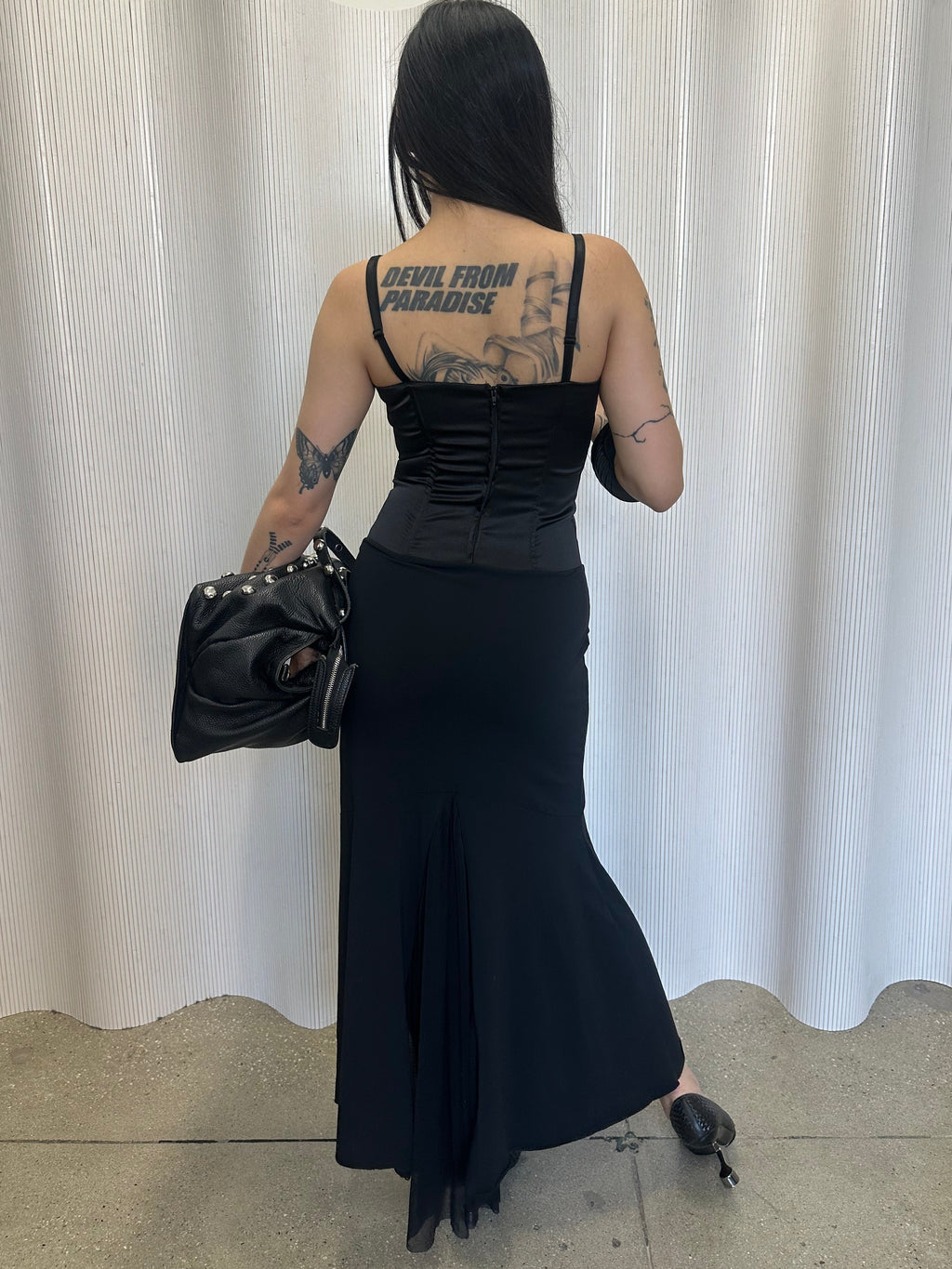 criss cross tie asymmetrical dress made in italy