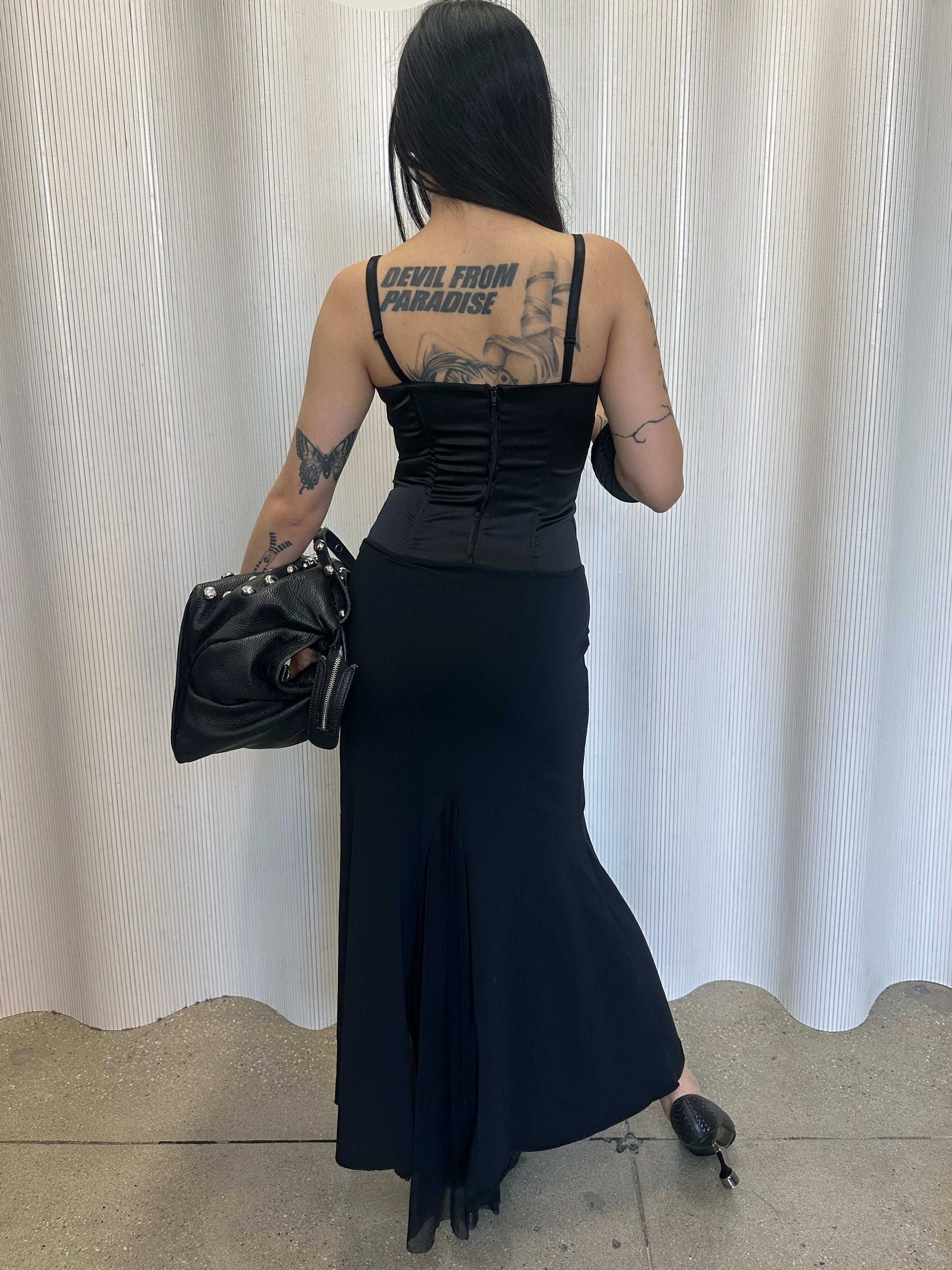 criss cross tie asymmetrical dress made in italy