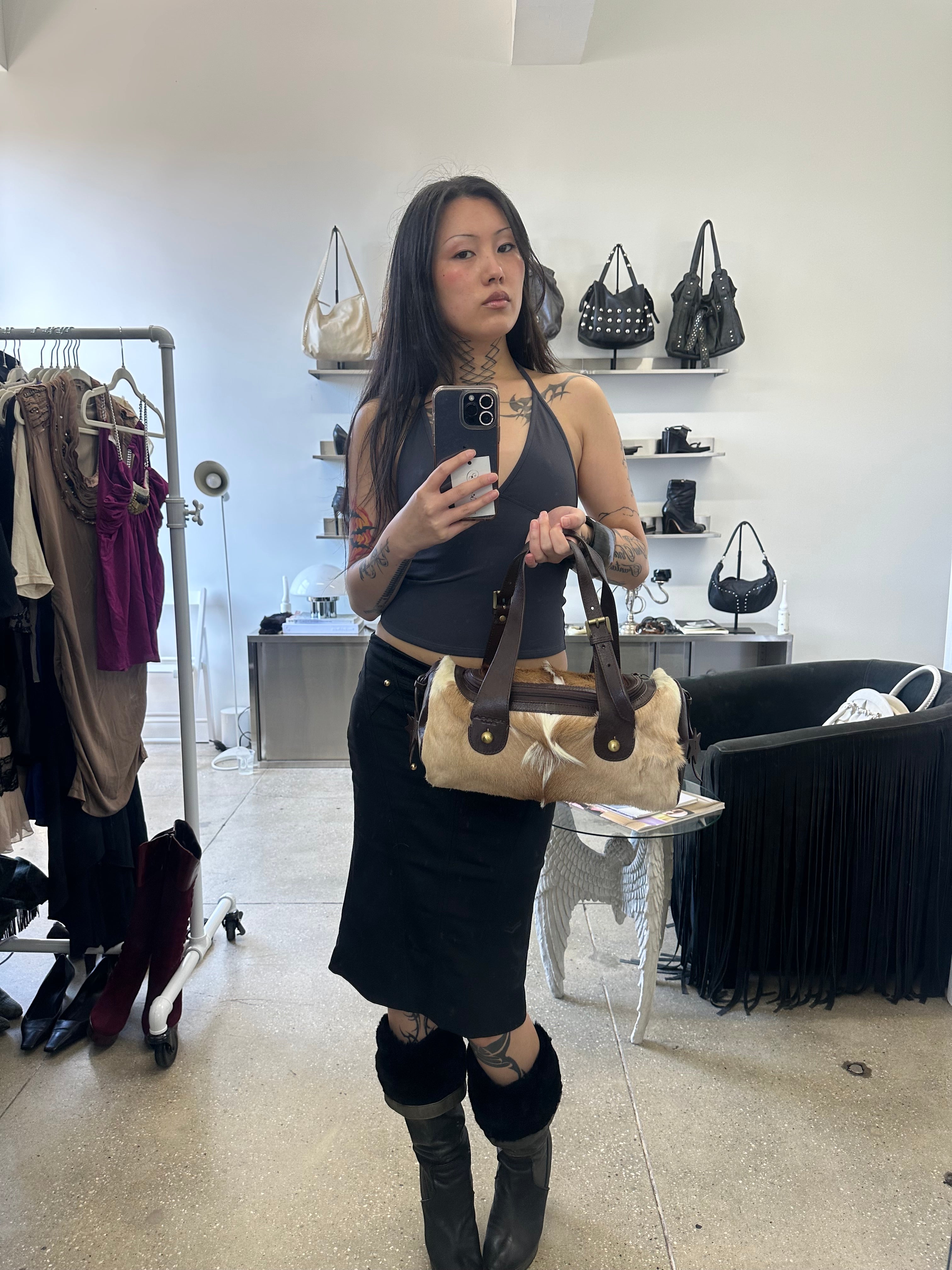 pony hair bag made in italy