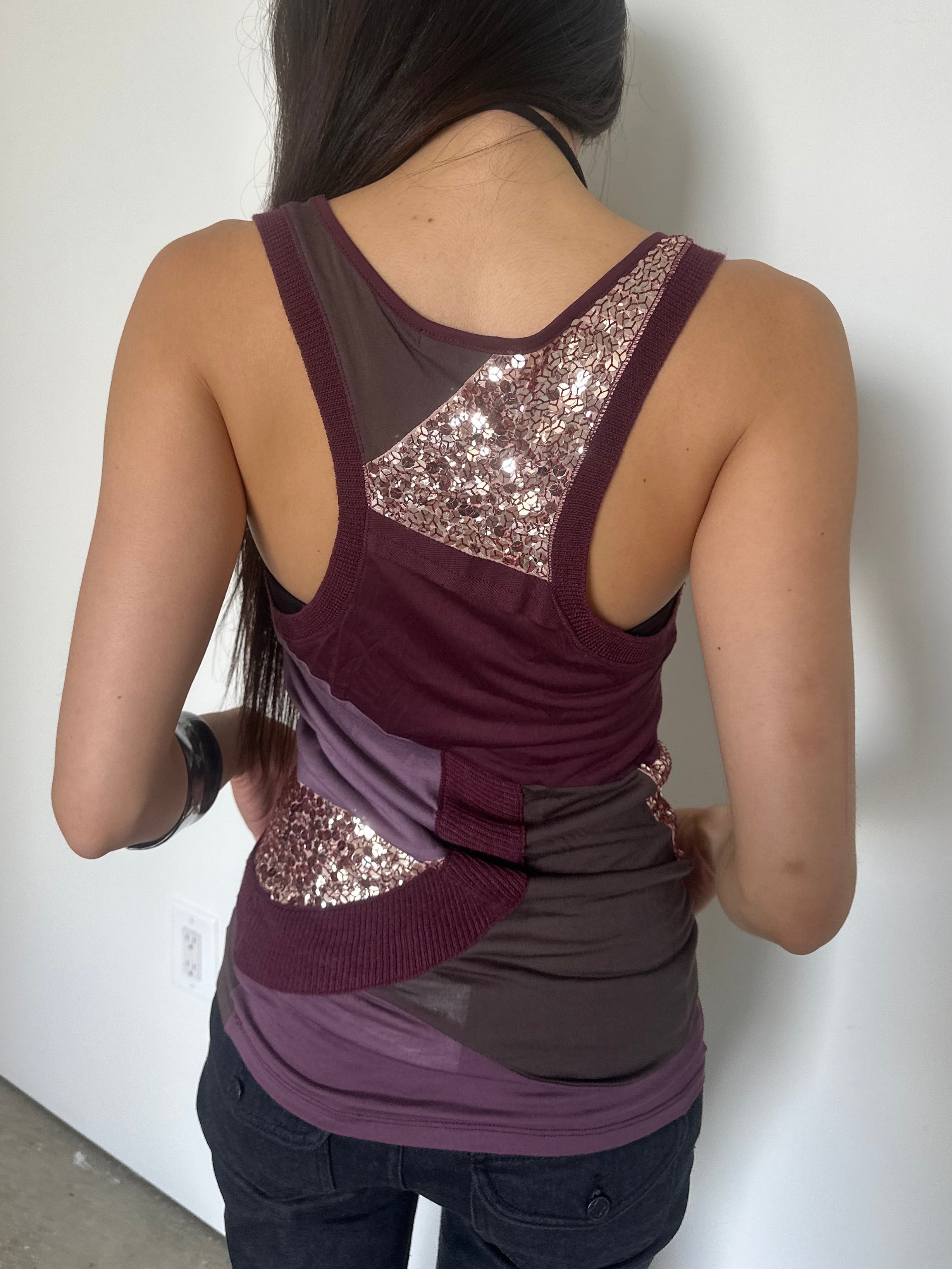 patrizia pepe sequin tank top