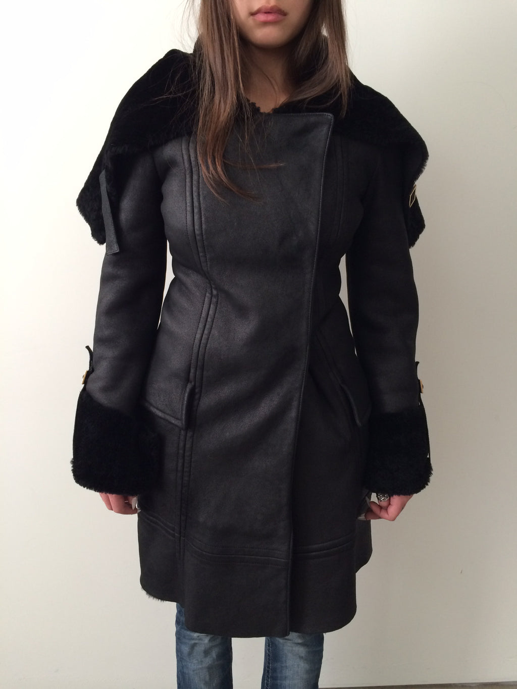 vintage gucci by tom ford era f/w 2003 shearling coat