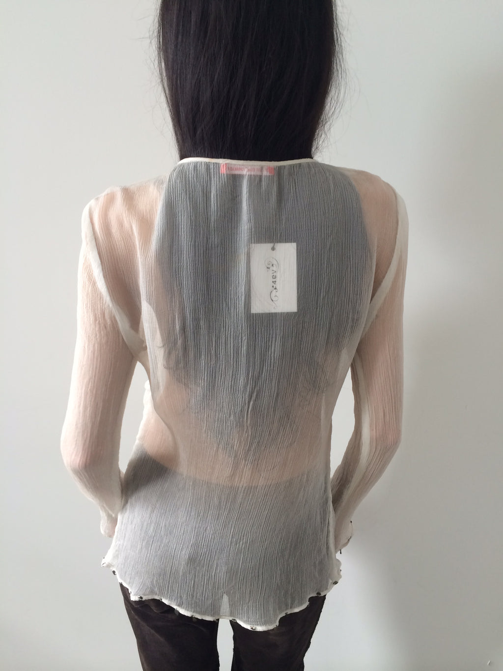 pleated and beaded French top