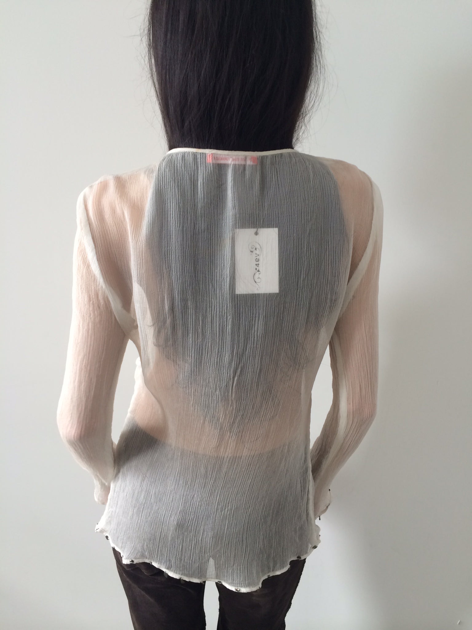 pleated and beaded French top