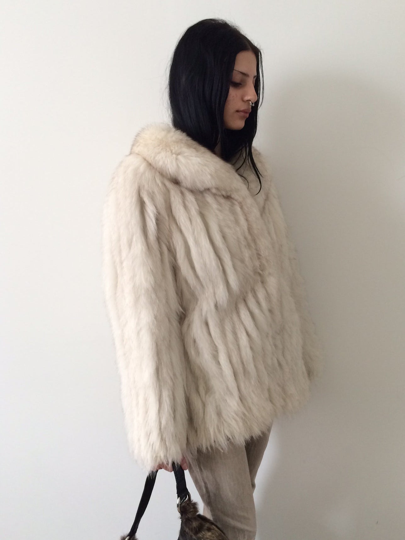saga fox fur coat size m