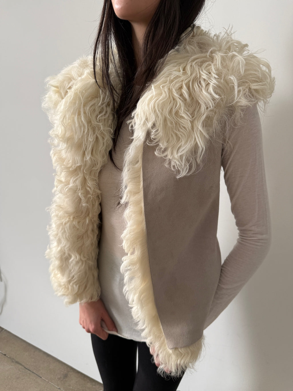 vintage gucci by tom ford 2-in-1 vest and denim jacket