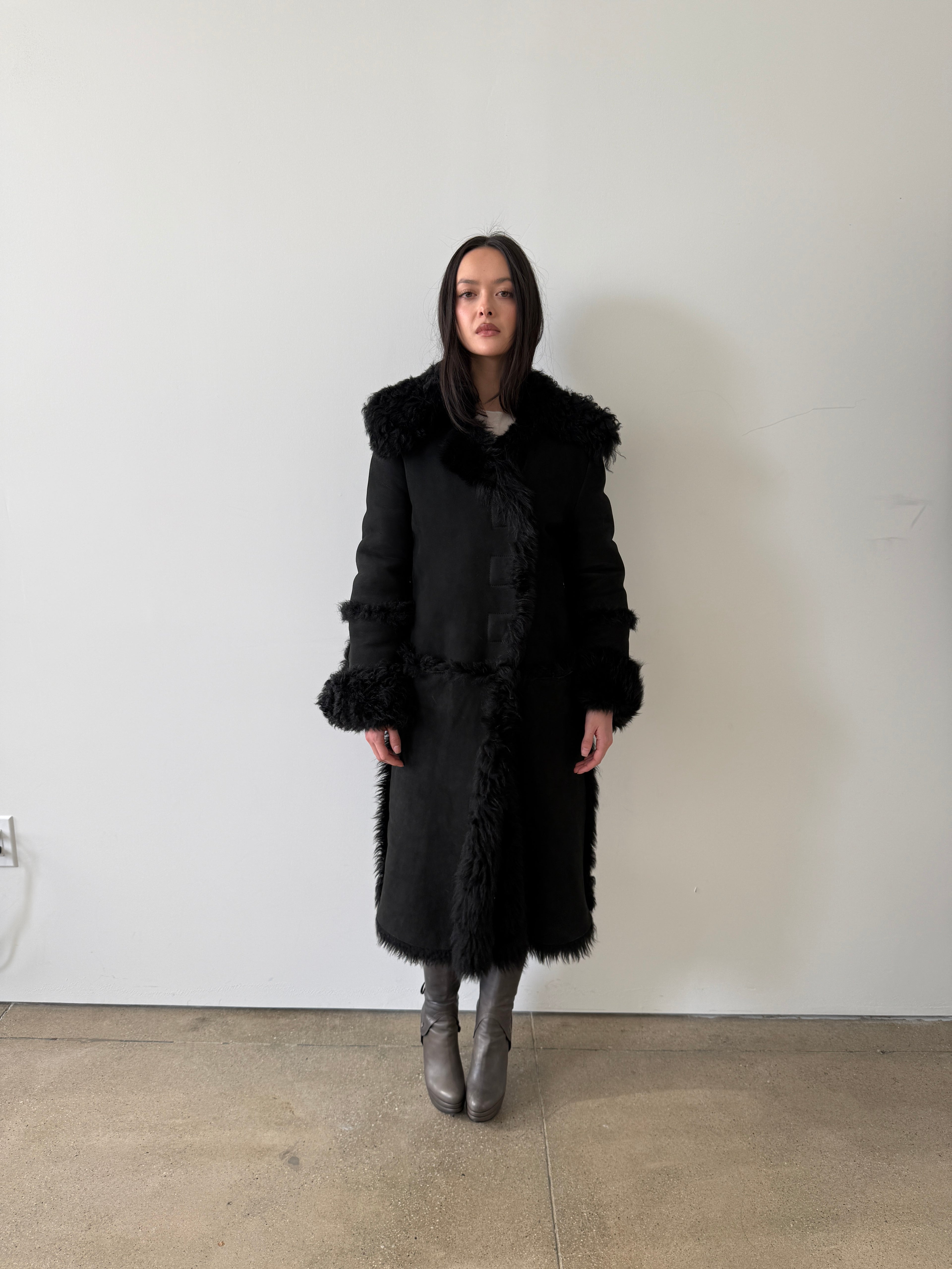 vintage gucci by tom ford era shearling coat