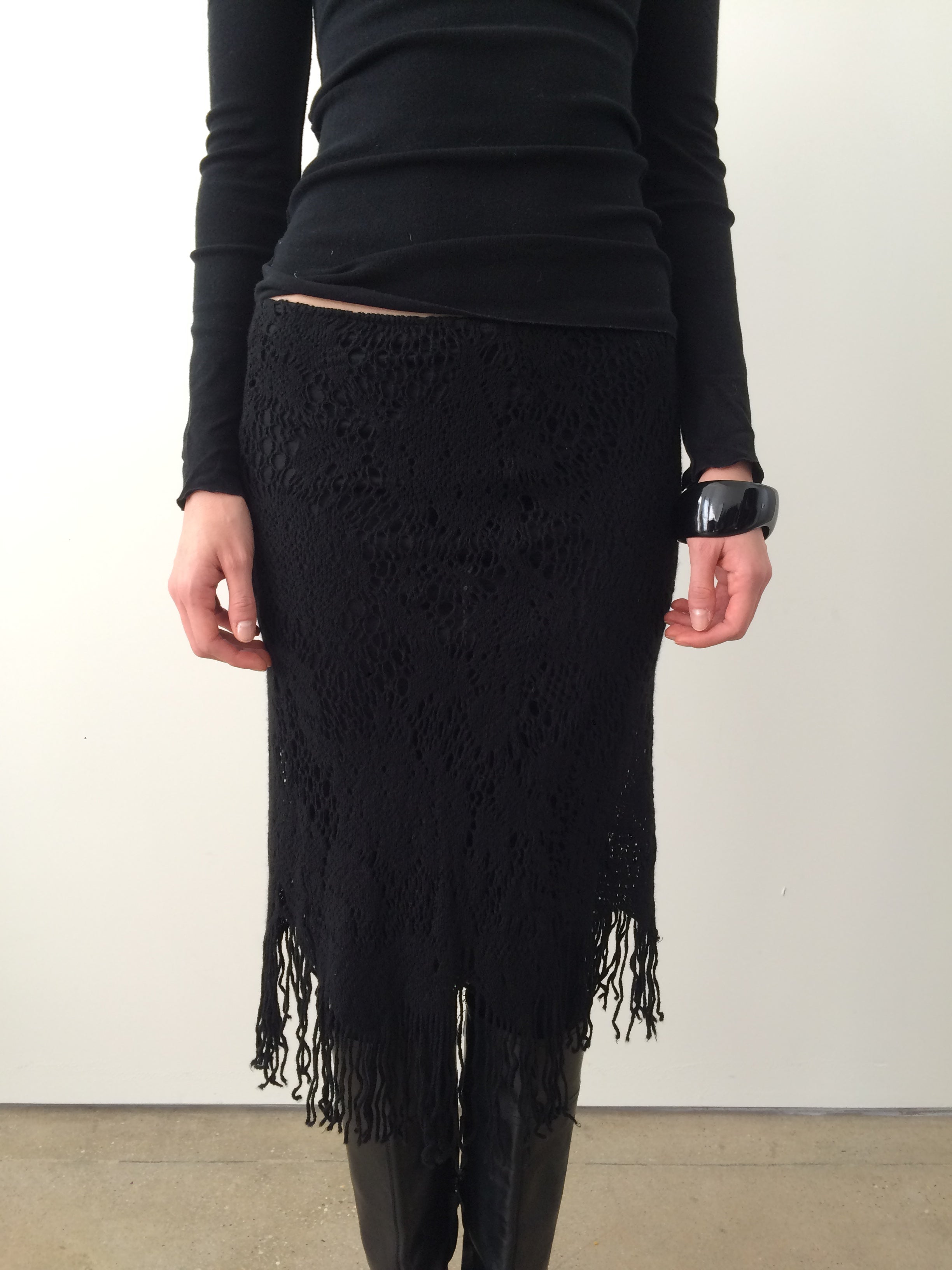 italian fringe crochet skirt