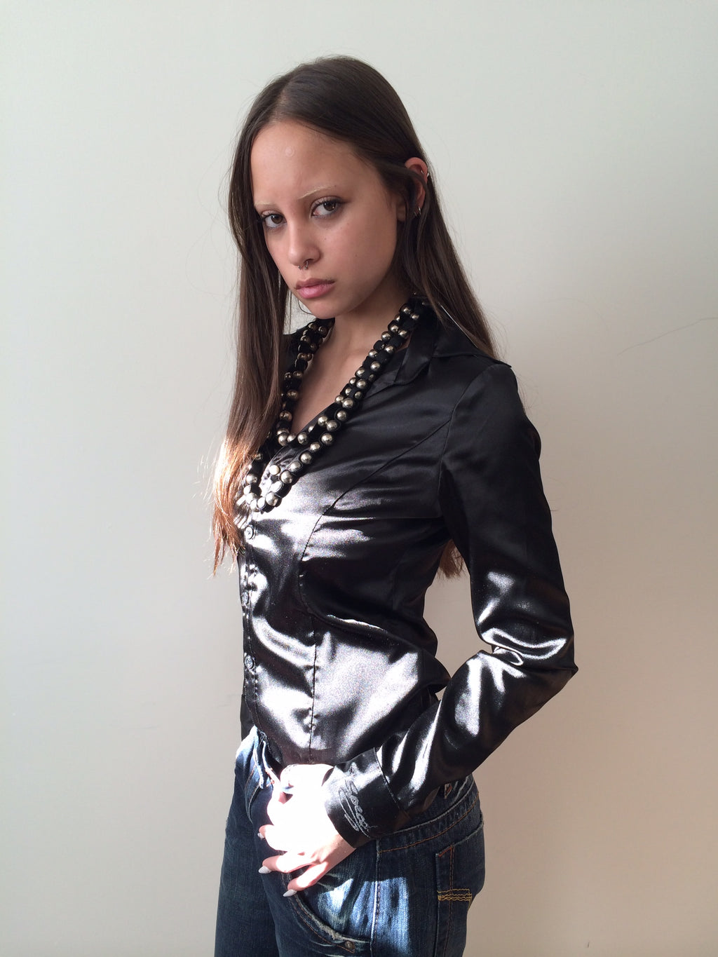 specchio satin bodysuit