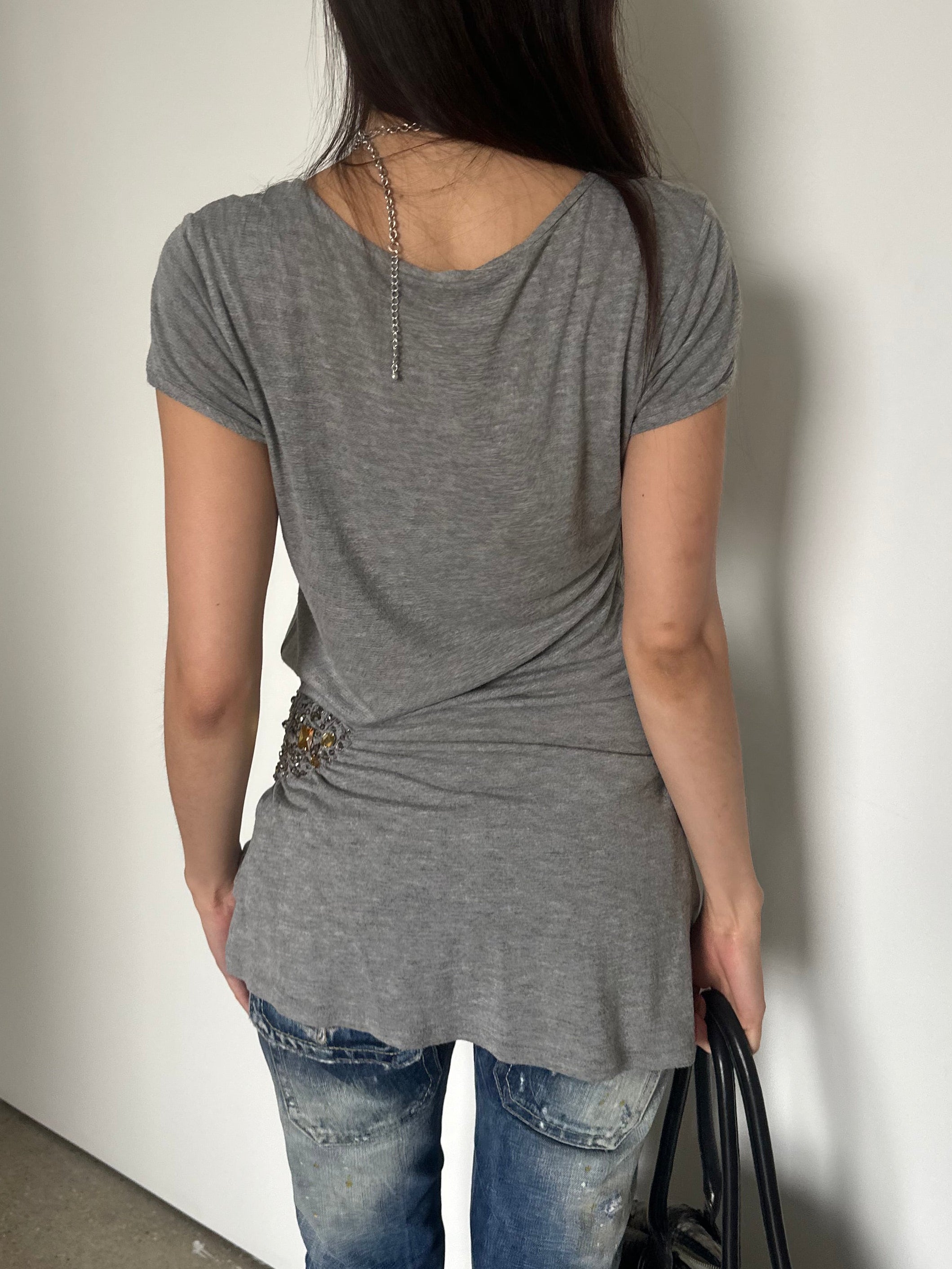 roberto cavalli asymmetrical slouchy top