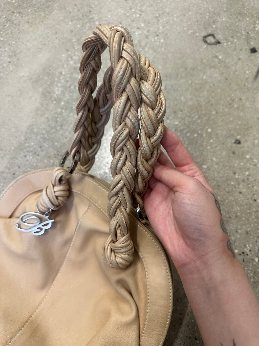 blumarine beige purse