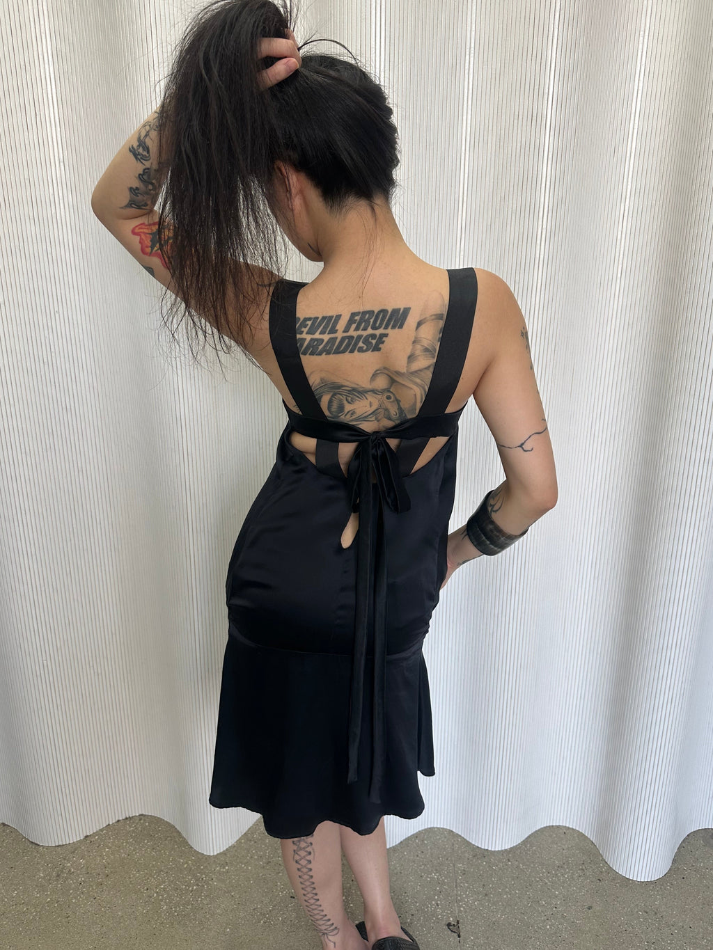 silk drop waist dress made in italy
