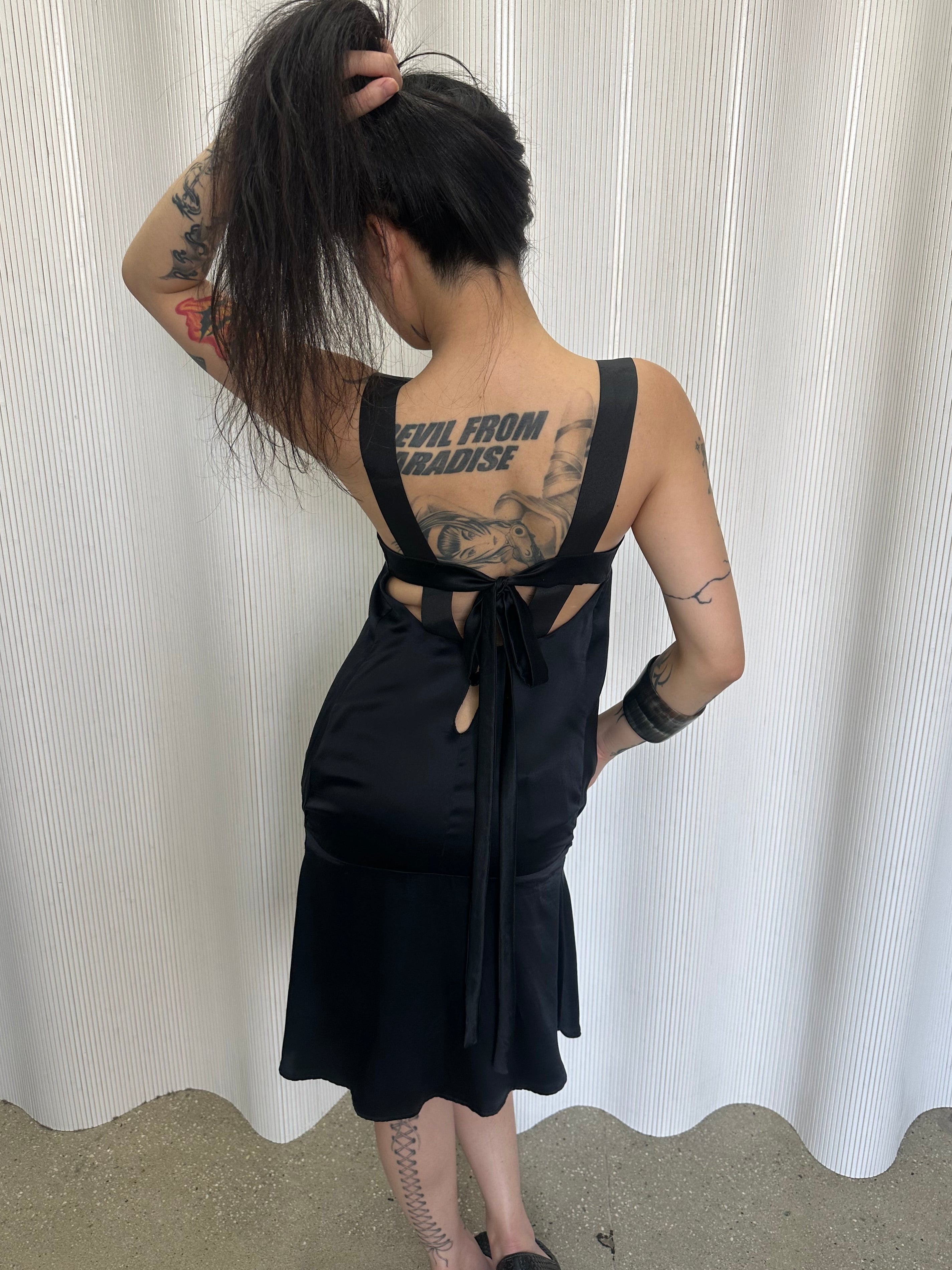 silk drop waist dress made in italy