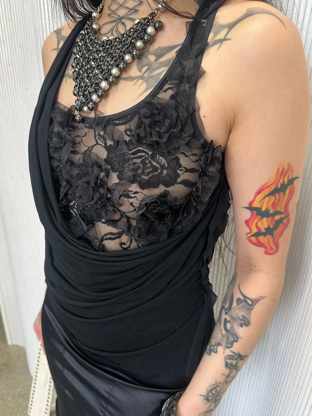 cristinaeffe lace and satin dress made in italy