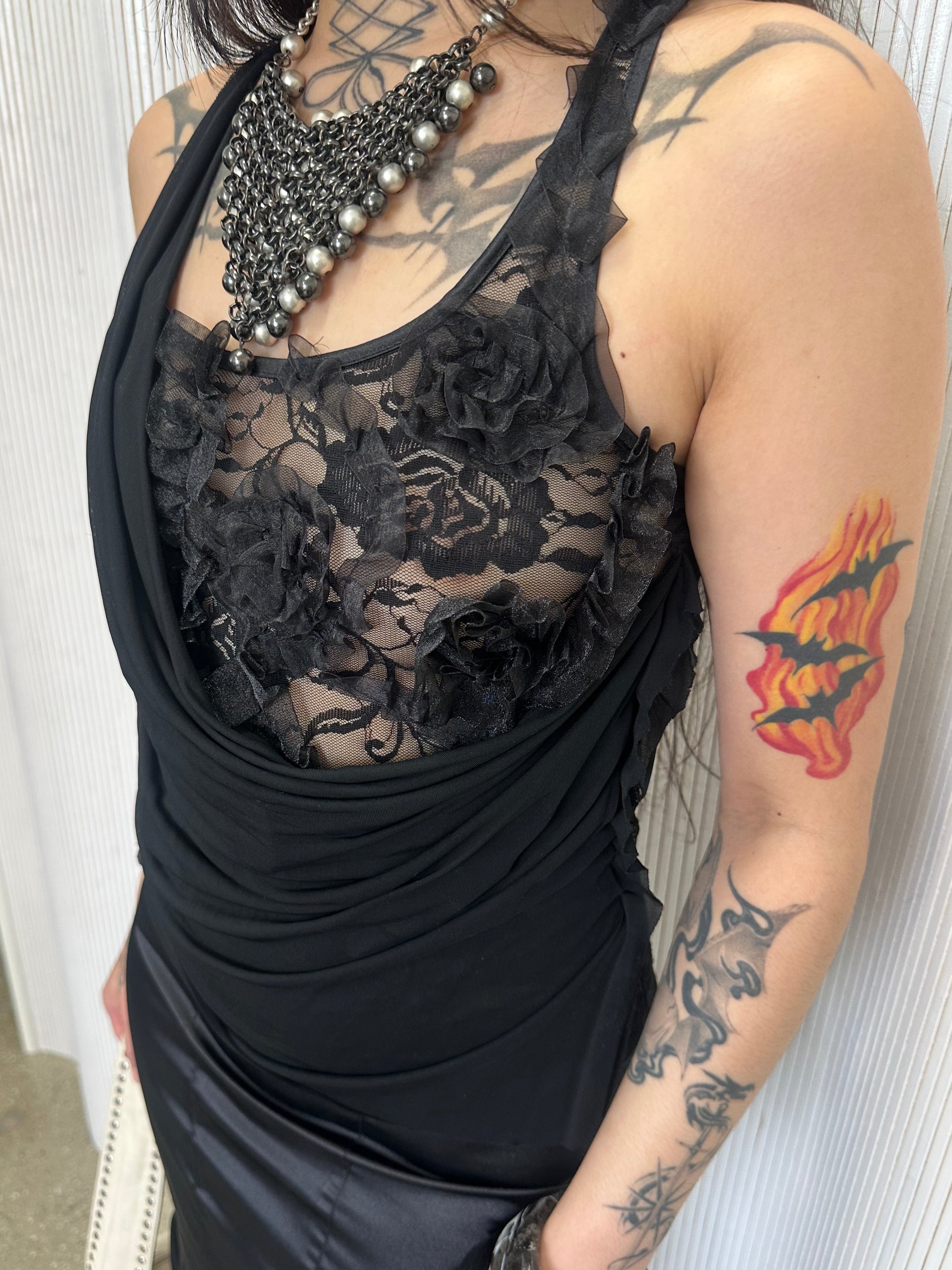 cristinaeffe lace and satin dress made in italy