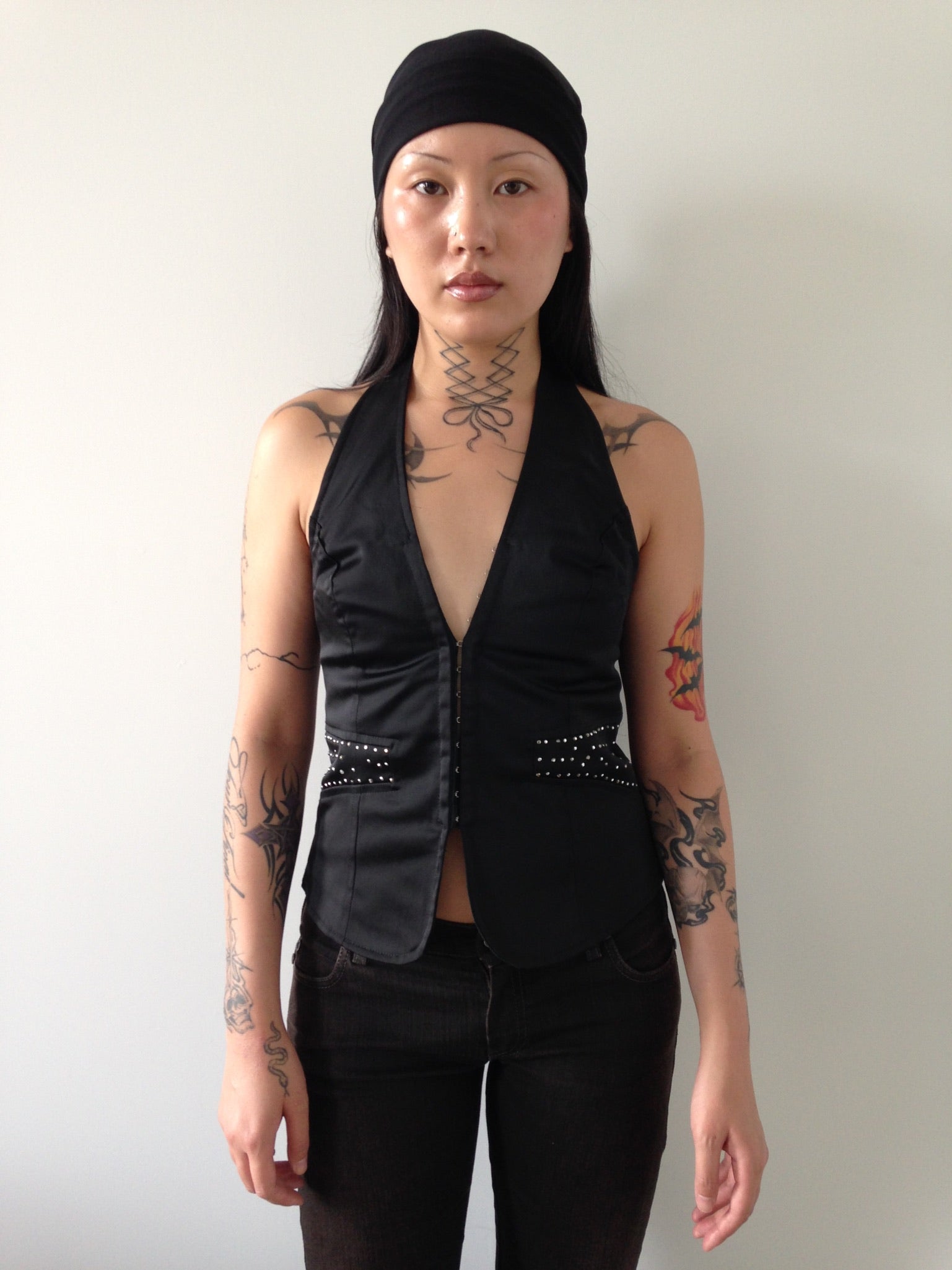 italian brand halter corset top