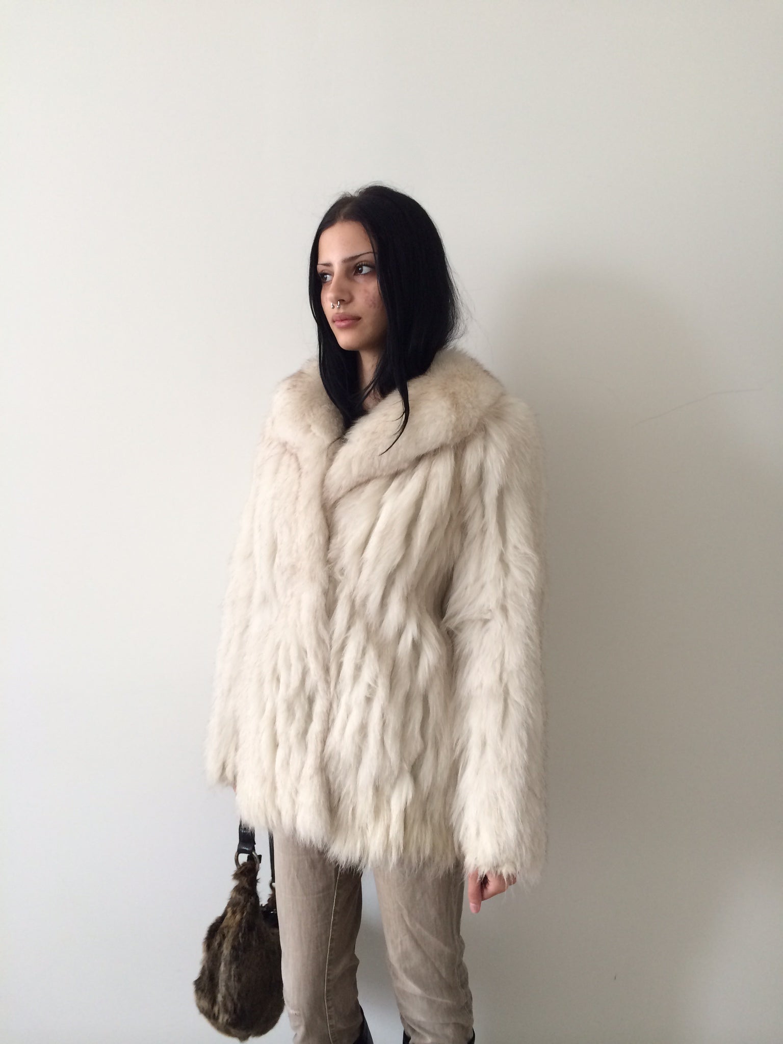saga fox fur coat size m